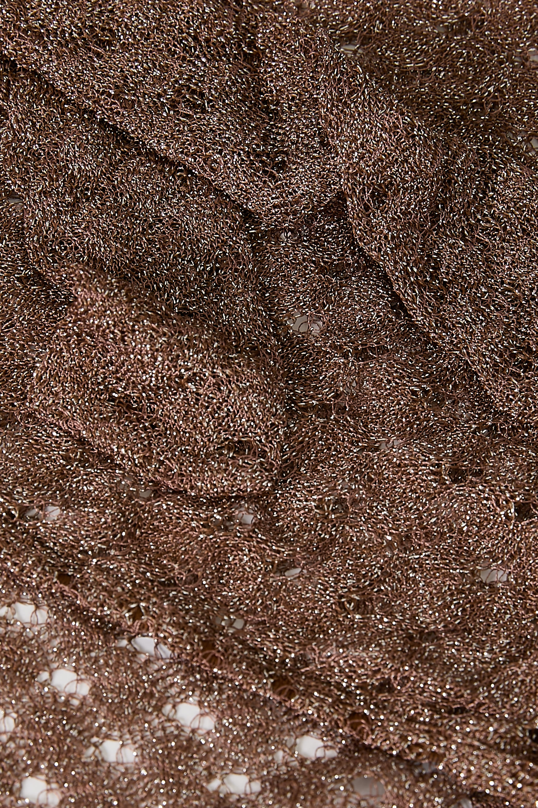 Open-Knit Lam&eacute; Halterneck Top