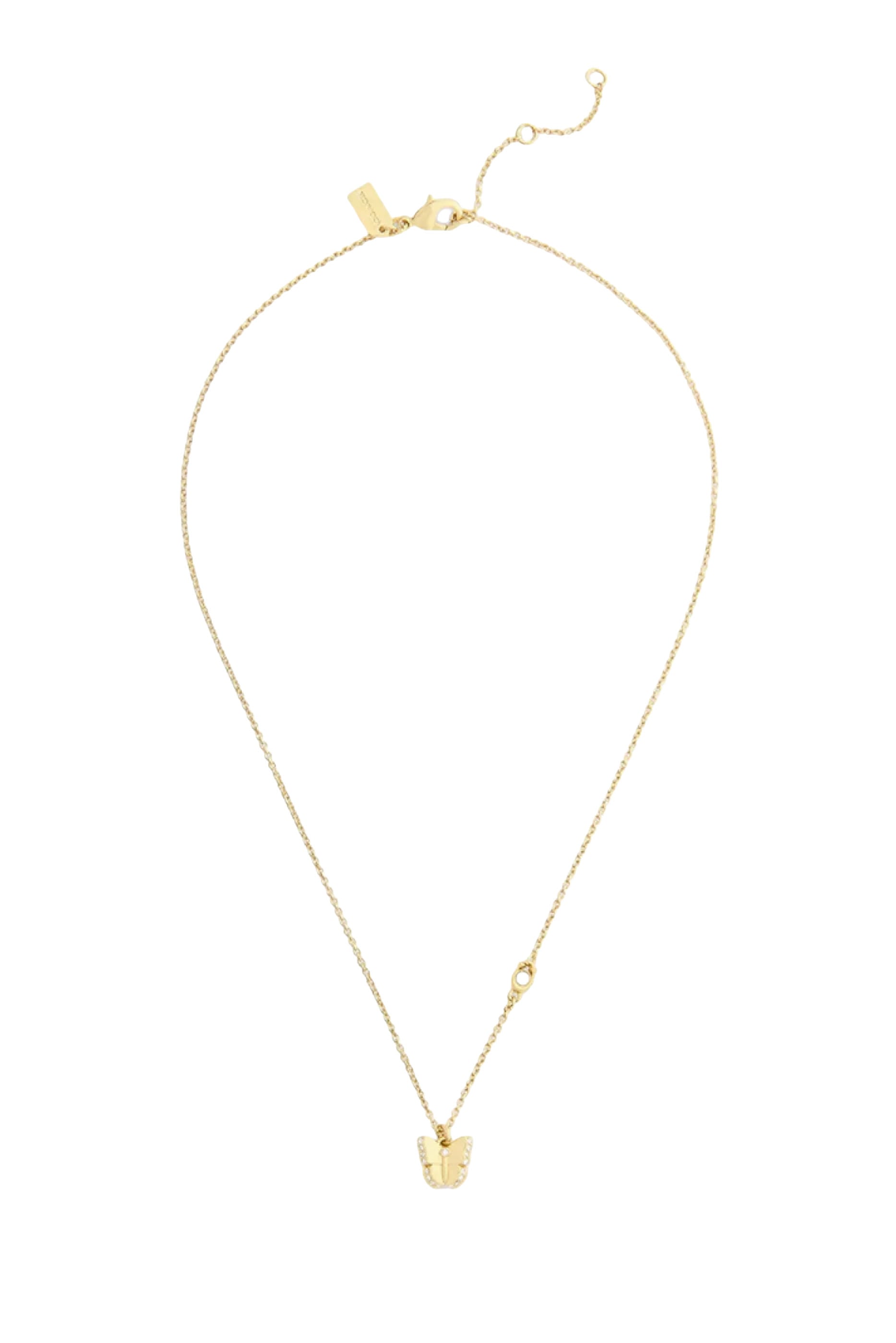 Pav&eacute; Icon Butterfly Short Pendant Necklace