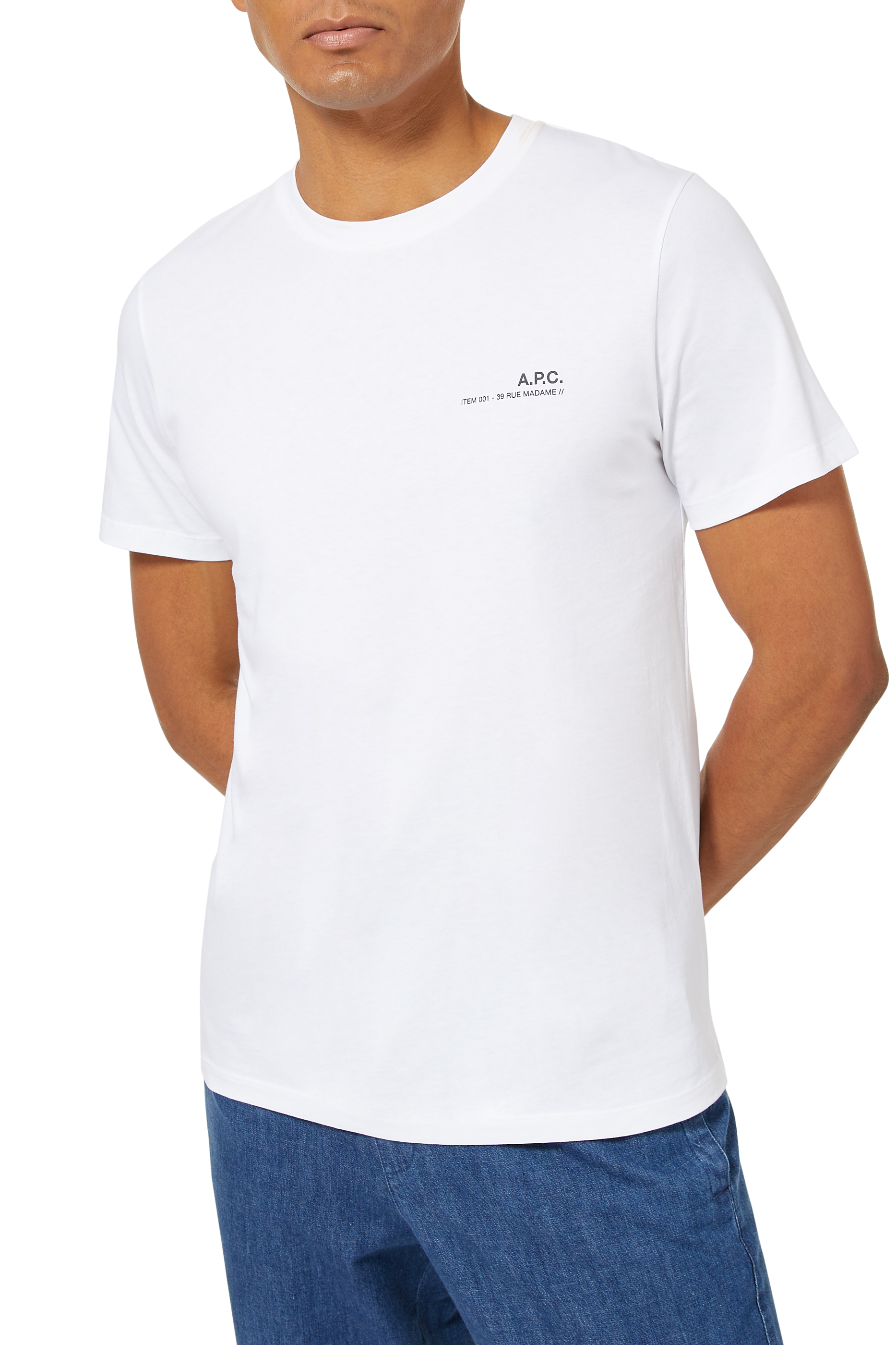 Buy APC Logo Cotton T-Shirt - Mens for AED 425.00 T-Shirts ...
