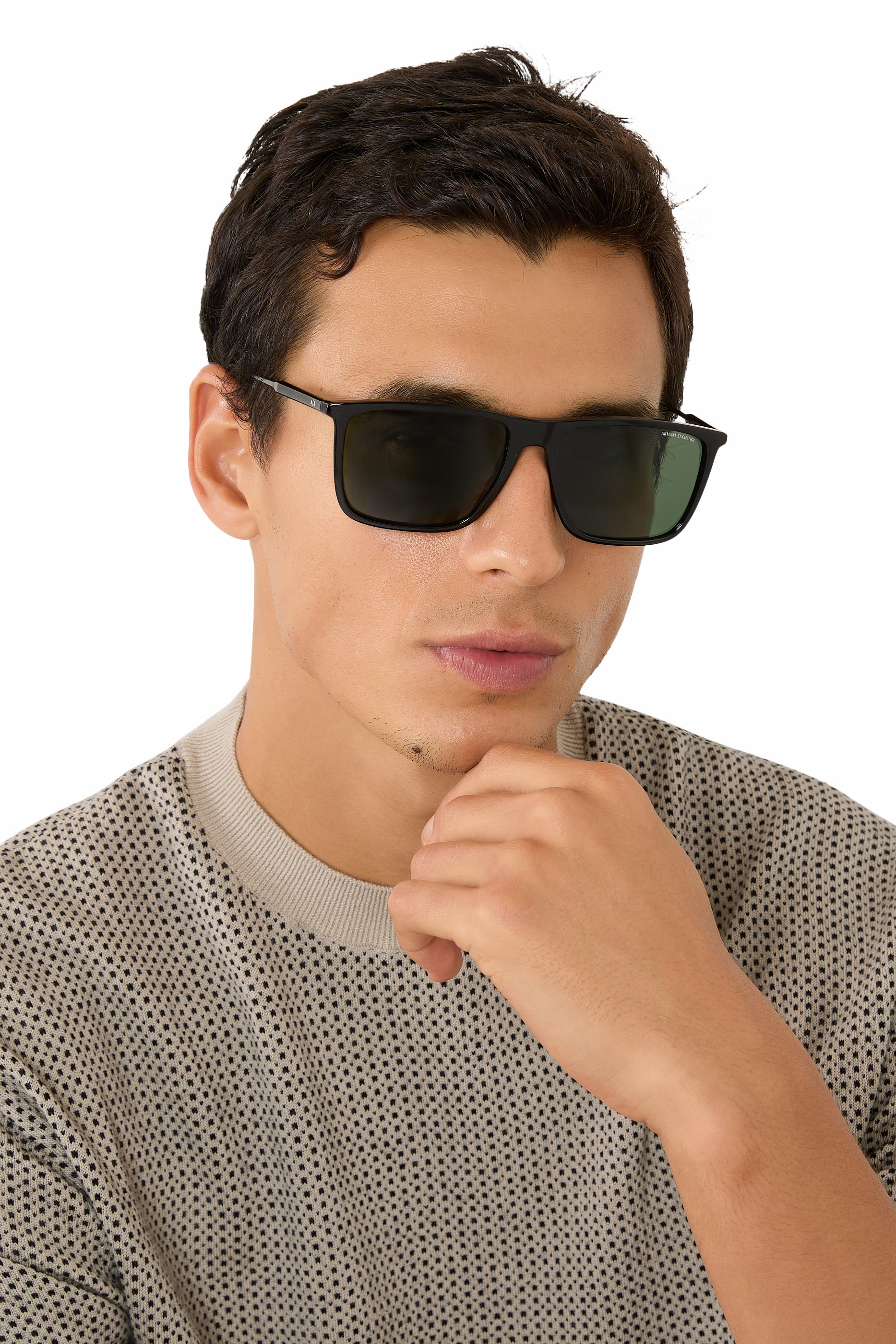 Bolt Detail Square Sunglasses