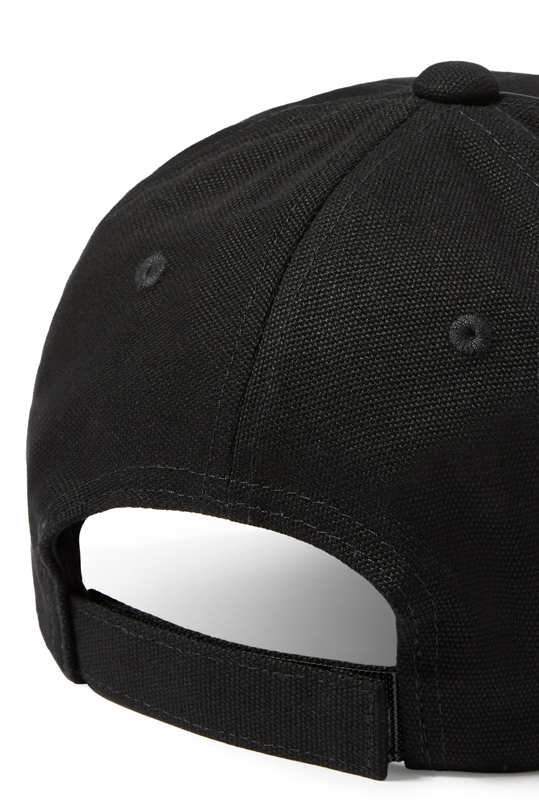 Logo Baseball Cap in Canvas & Leather