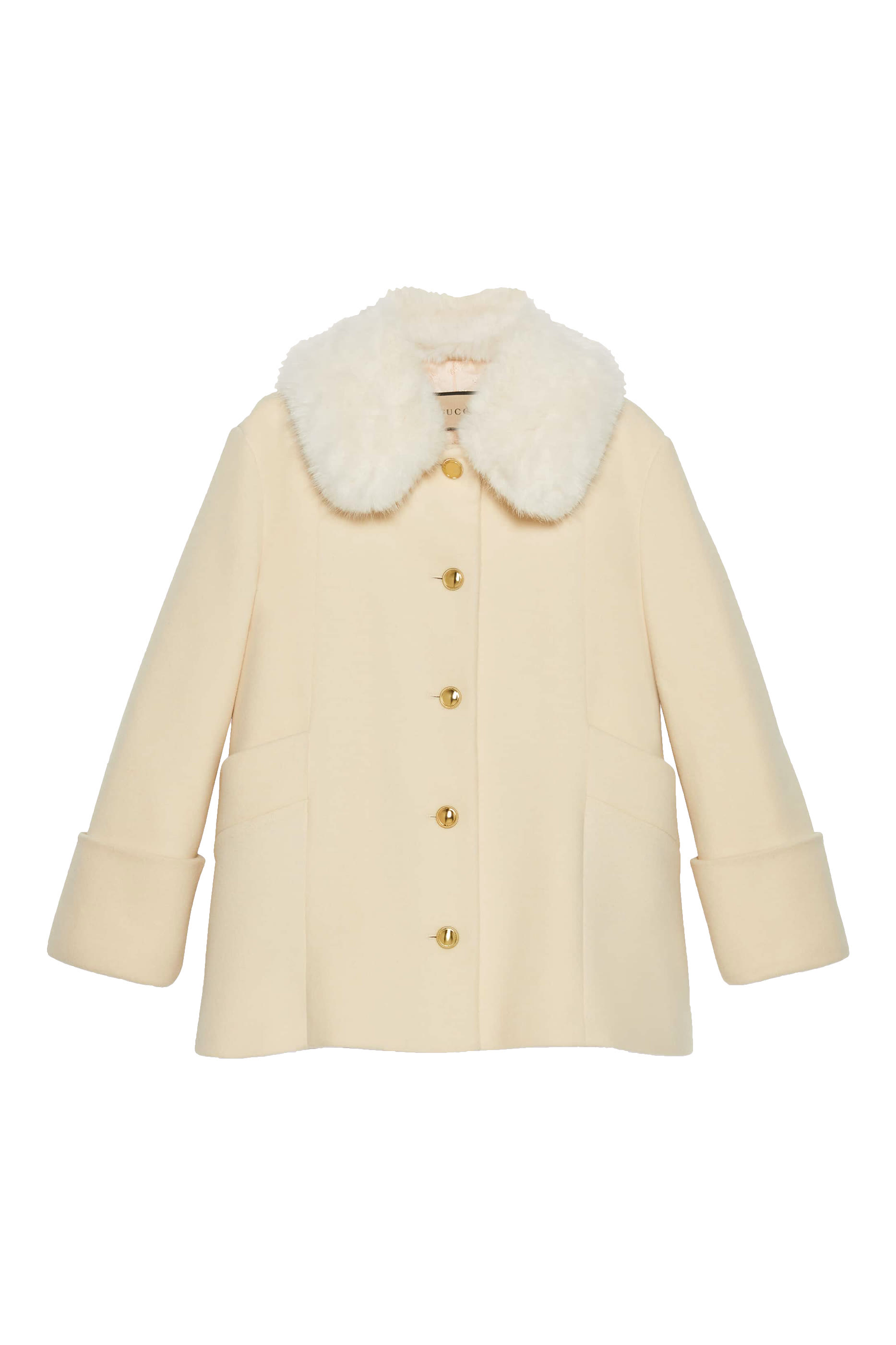 Faux Fur Collar Wool Jacket