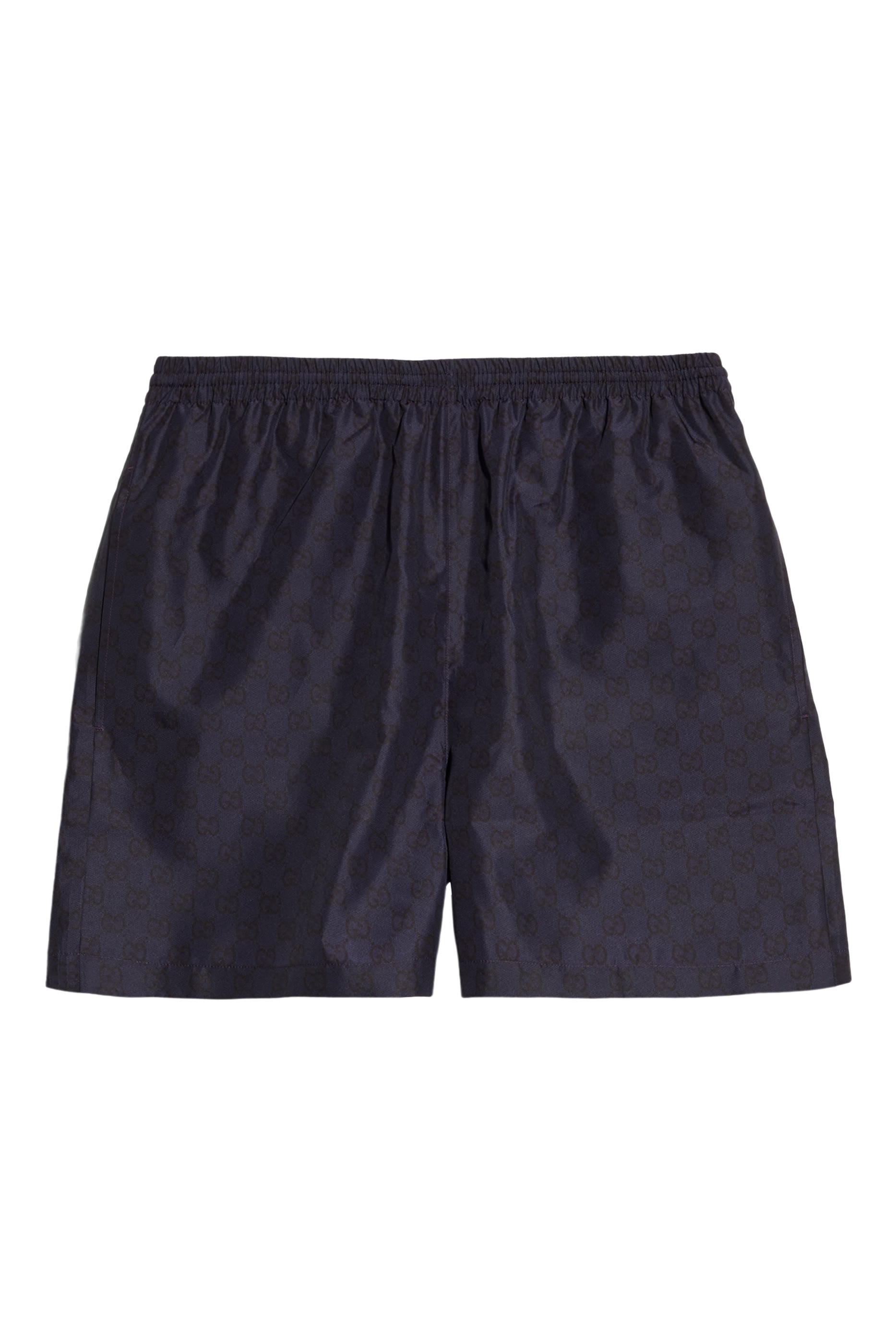 Printed Polyester Poplin Swim Shorts