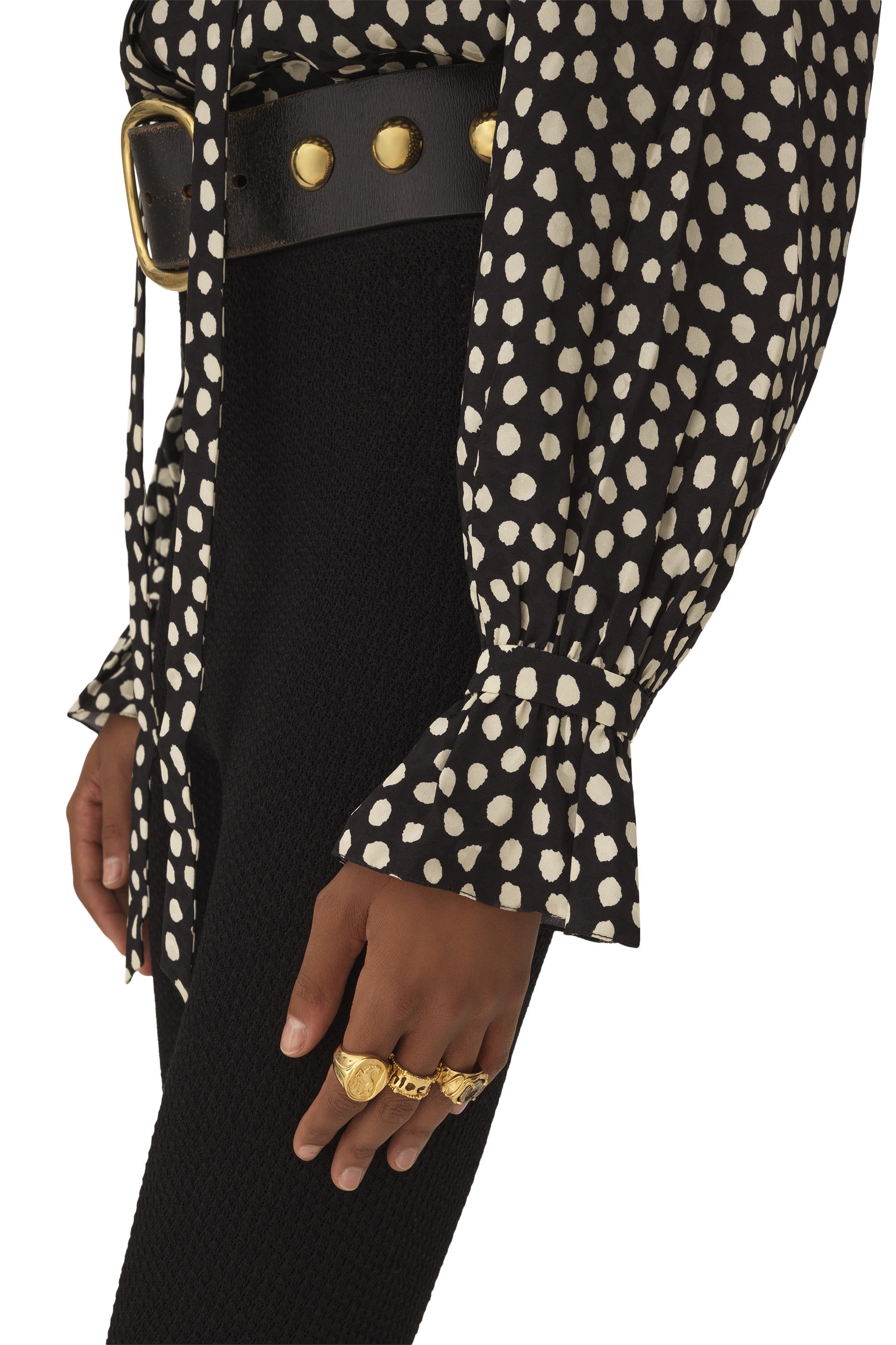 Tie-Front Ruffled Blouse