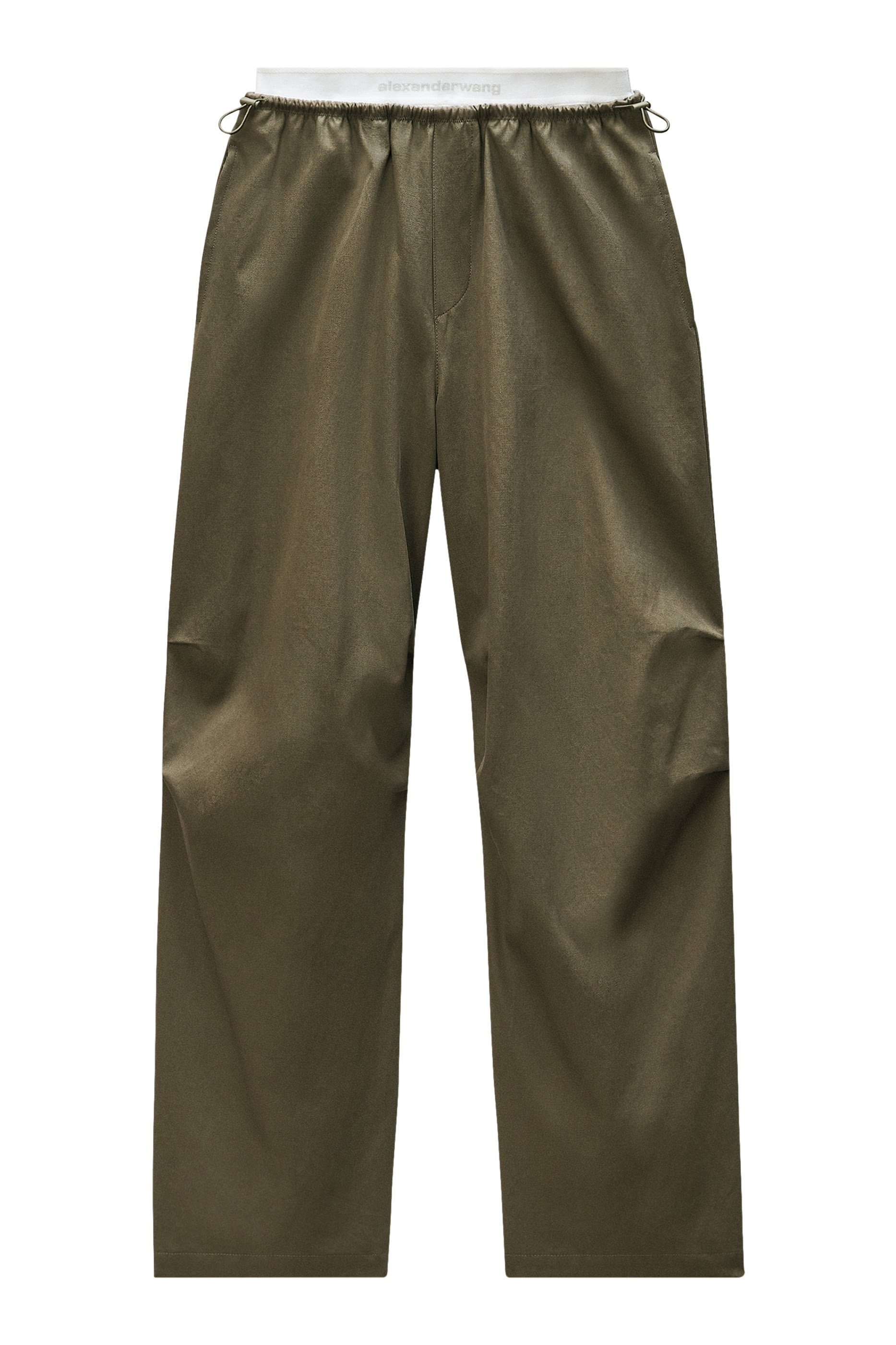 Mid-Rise Track Pants in Cotton Twill