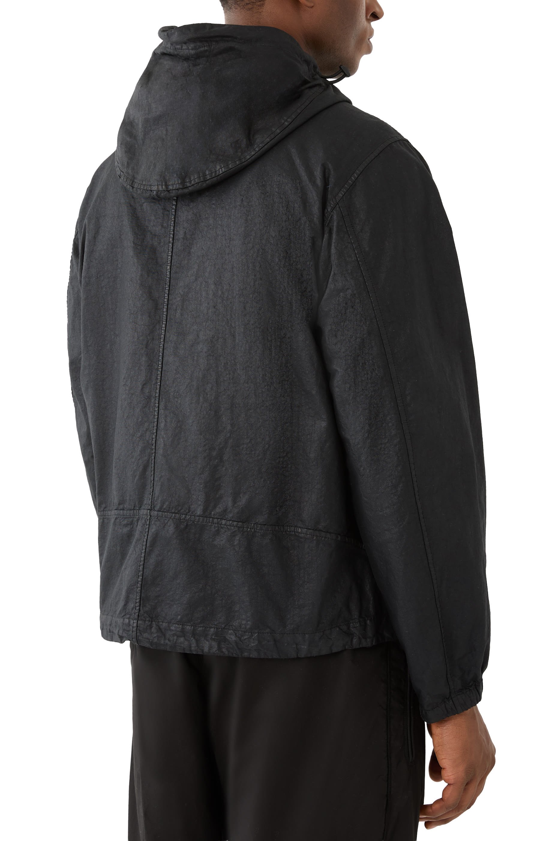 Organic-Look Nylon Panama Hooded Jacket