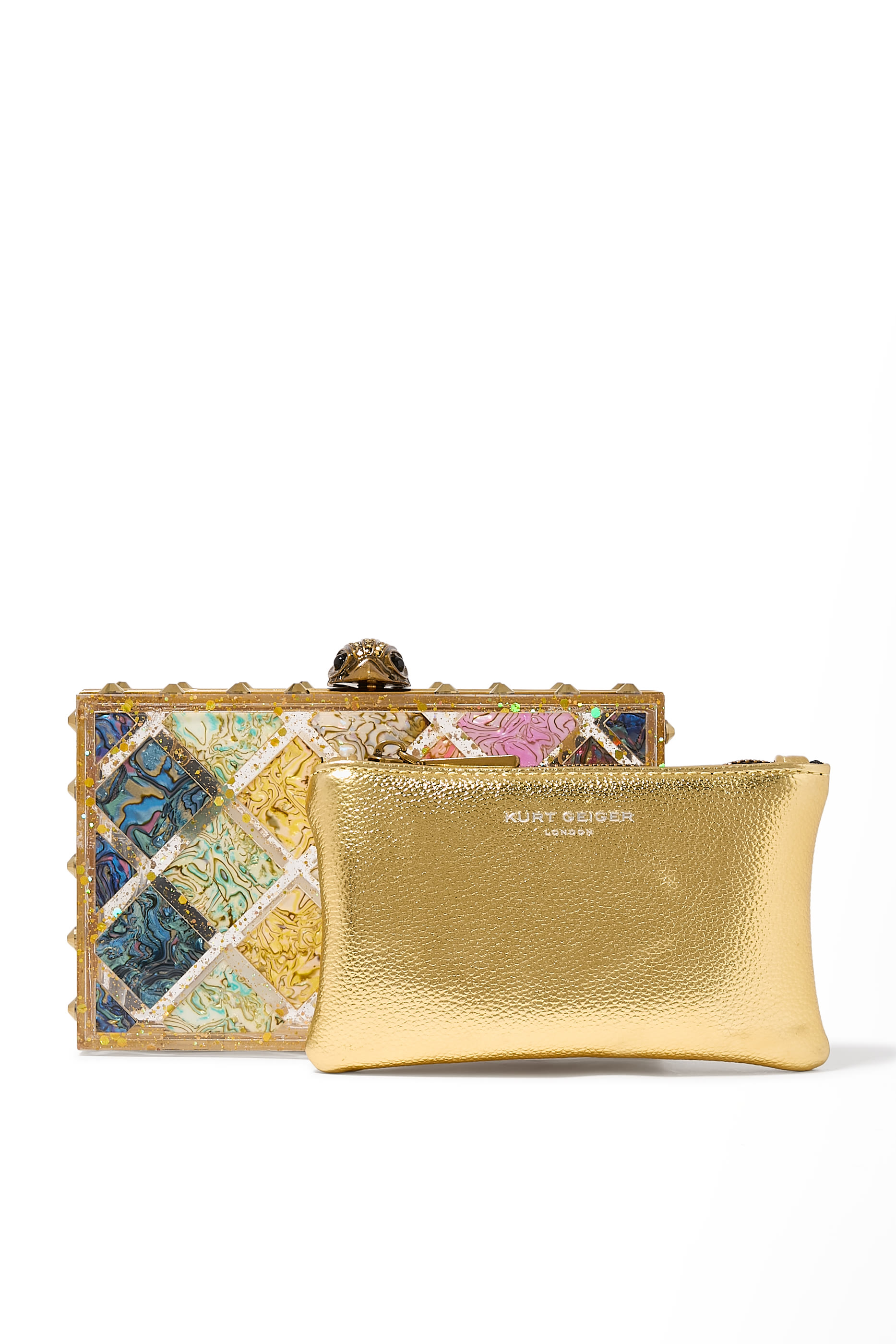 Crystal Quilt Box Clutch Bag