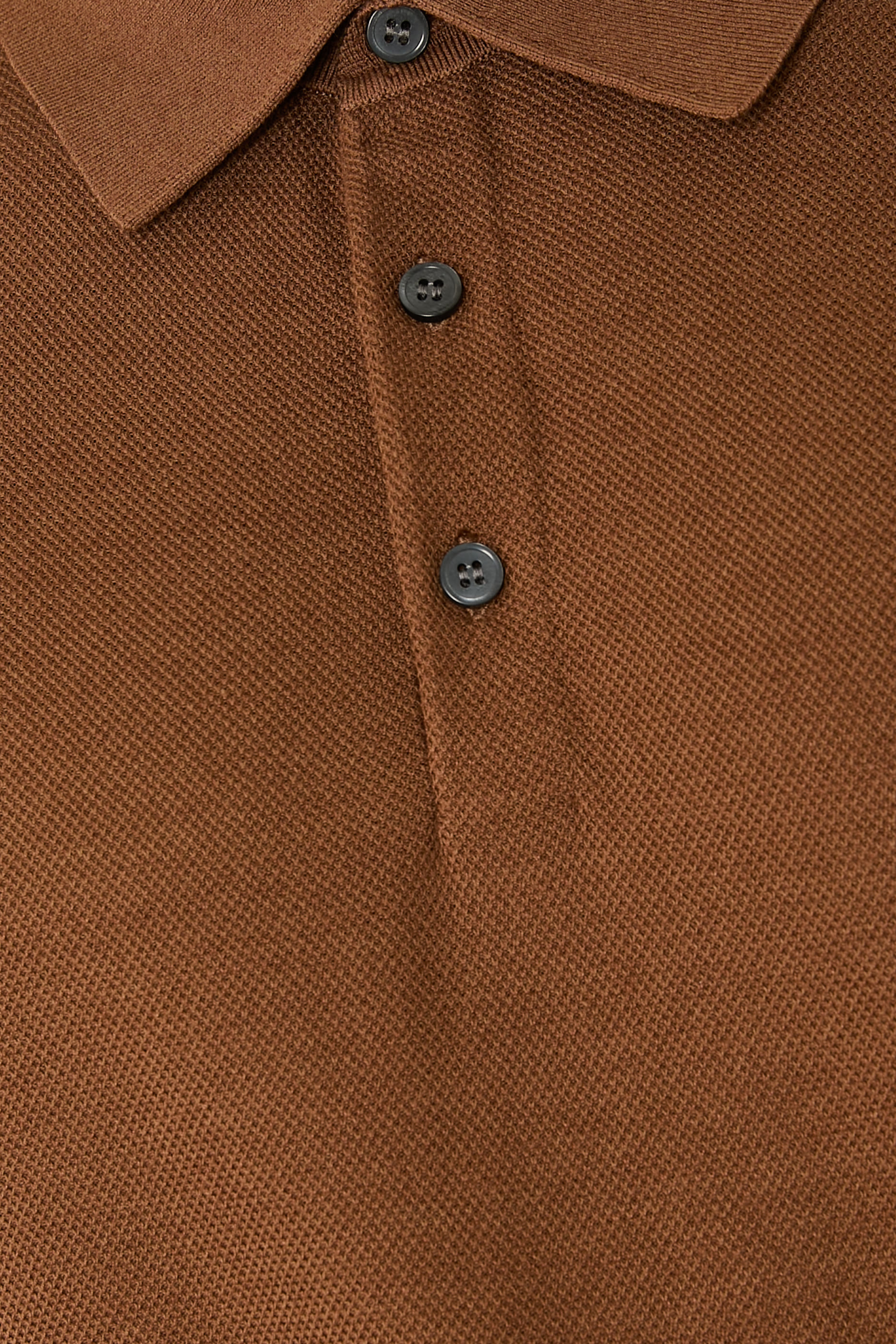 Three-Button Knit Polo Shirt