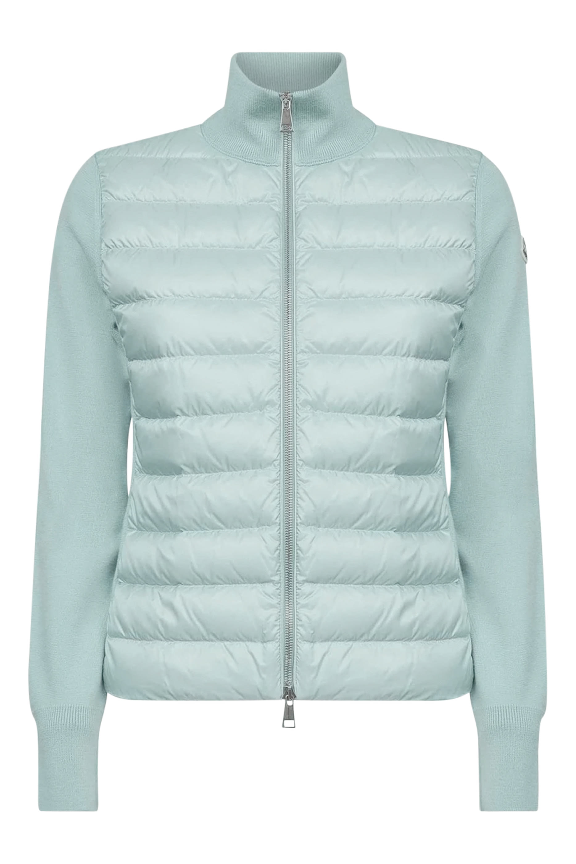  Padded Wool Zip-Up Cardigan