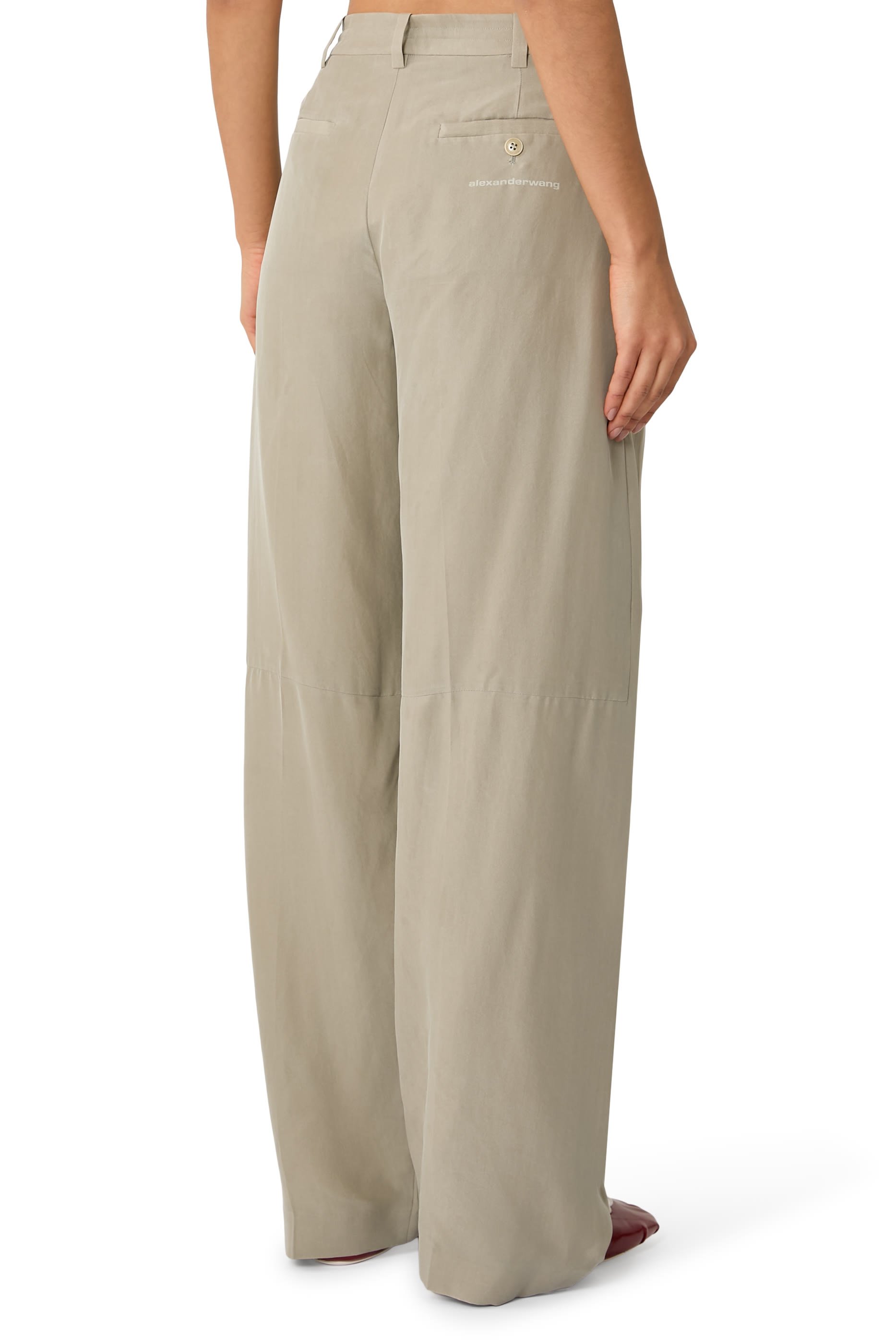  Mid-Rise Tailored Pants with Drawcord Detail