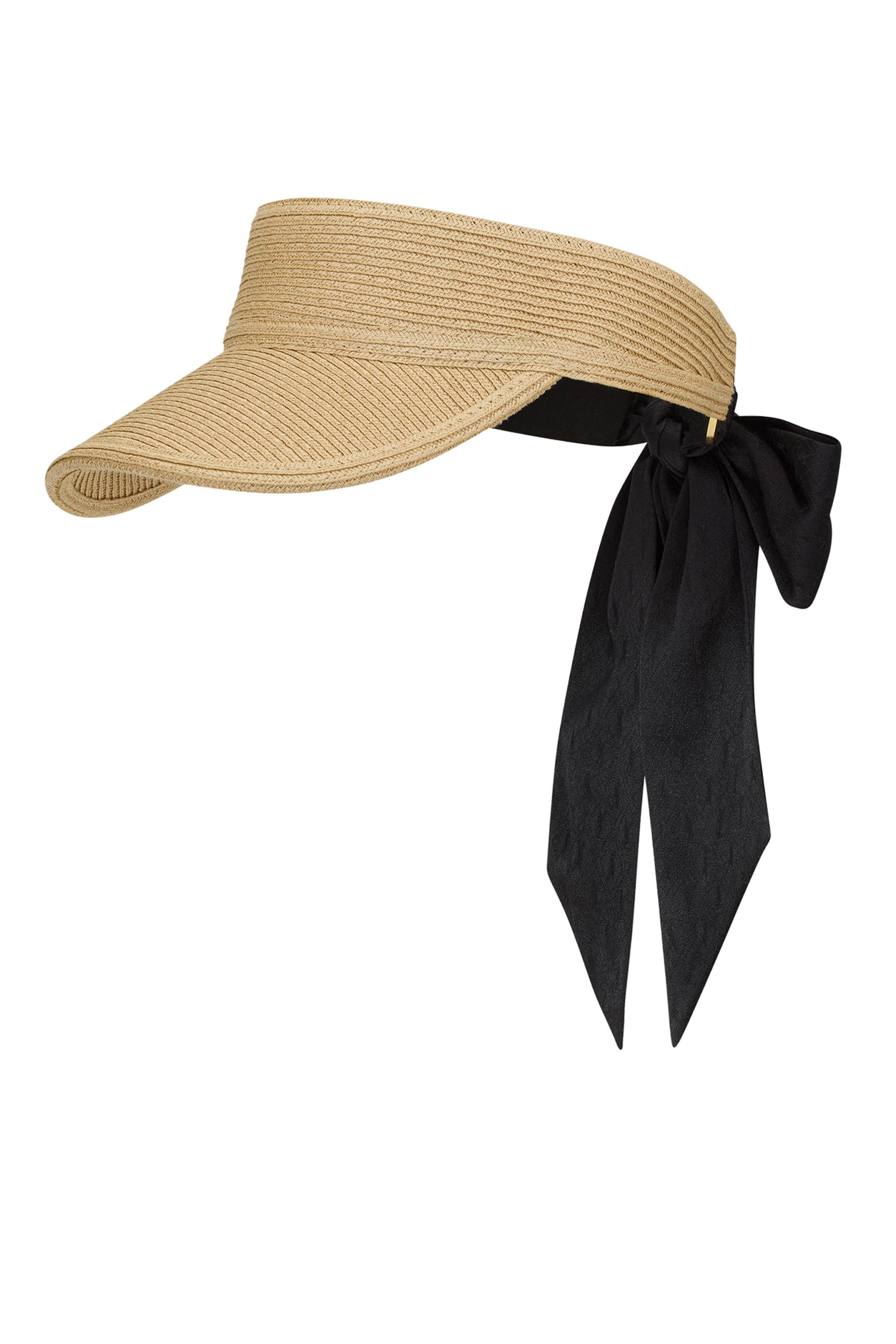  Visor in Straw with Scarf 