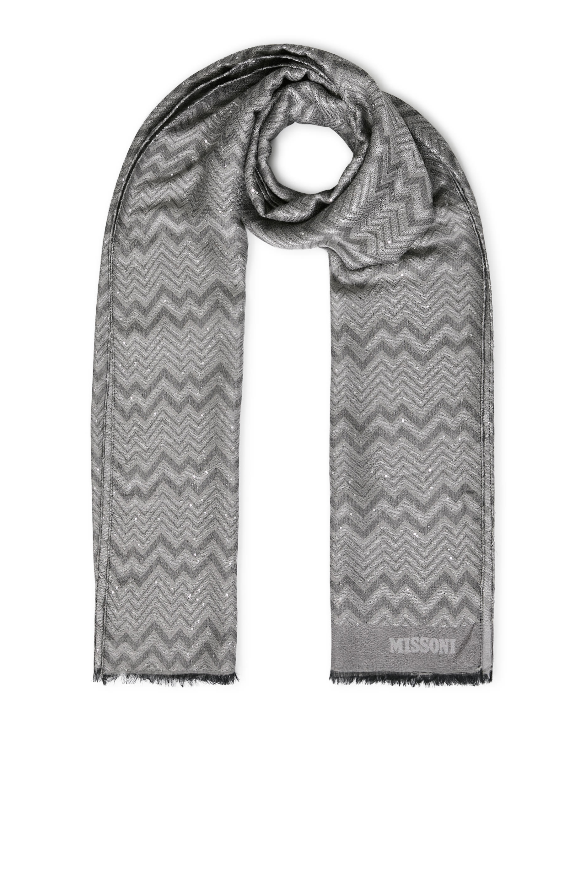 Zig Zag Sequinned Scarf 