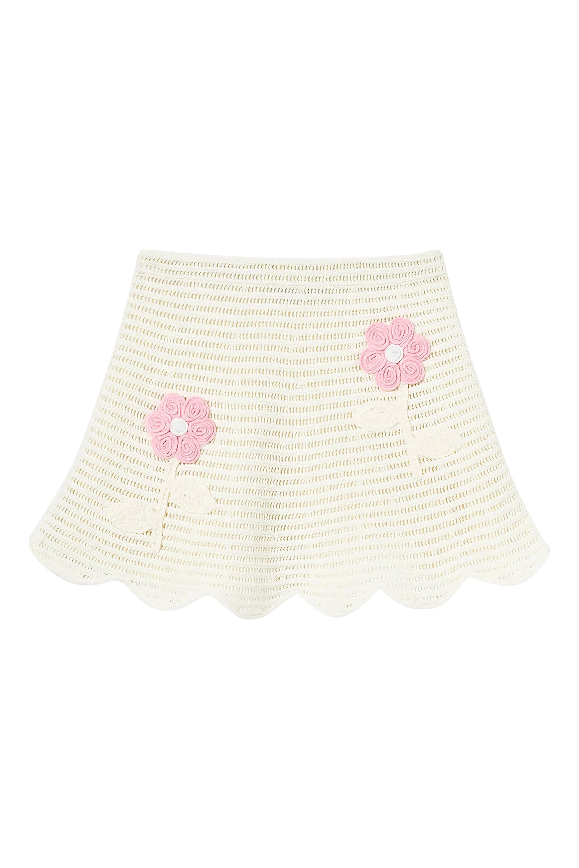 Kids Flower Knitted Skirt