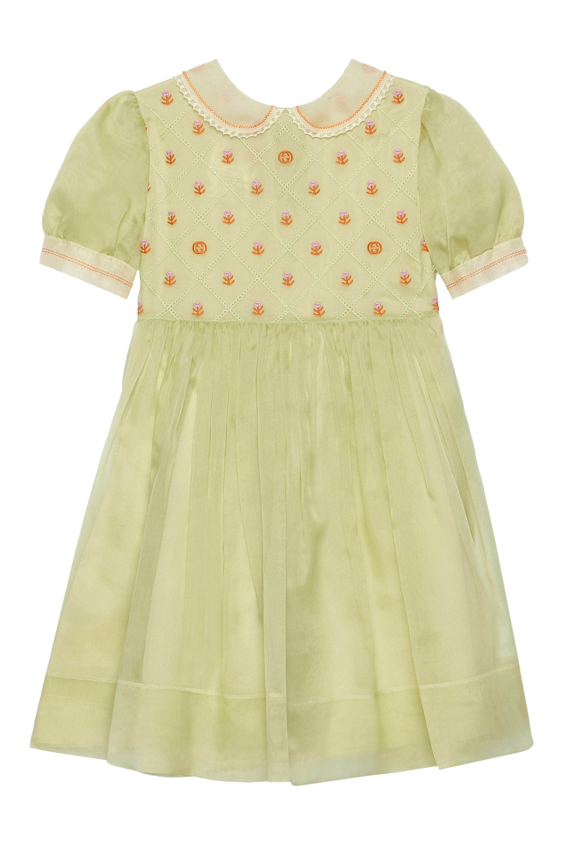 Kids Silk Organza Embroidered Dress