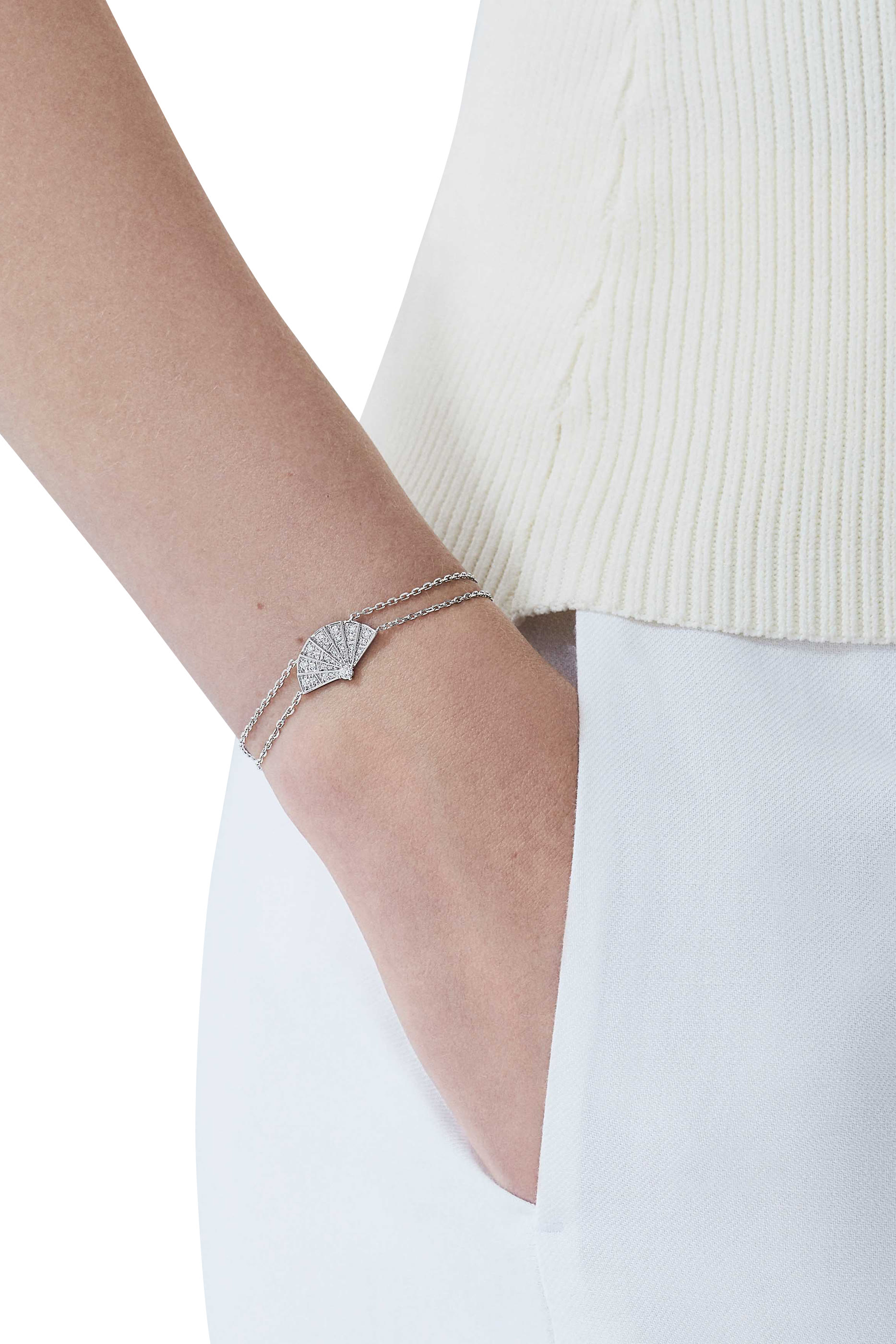 Fanfare Symphony Mini Icons Bracelet, 18k White Gold & Diamonds