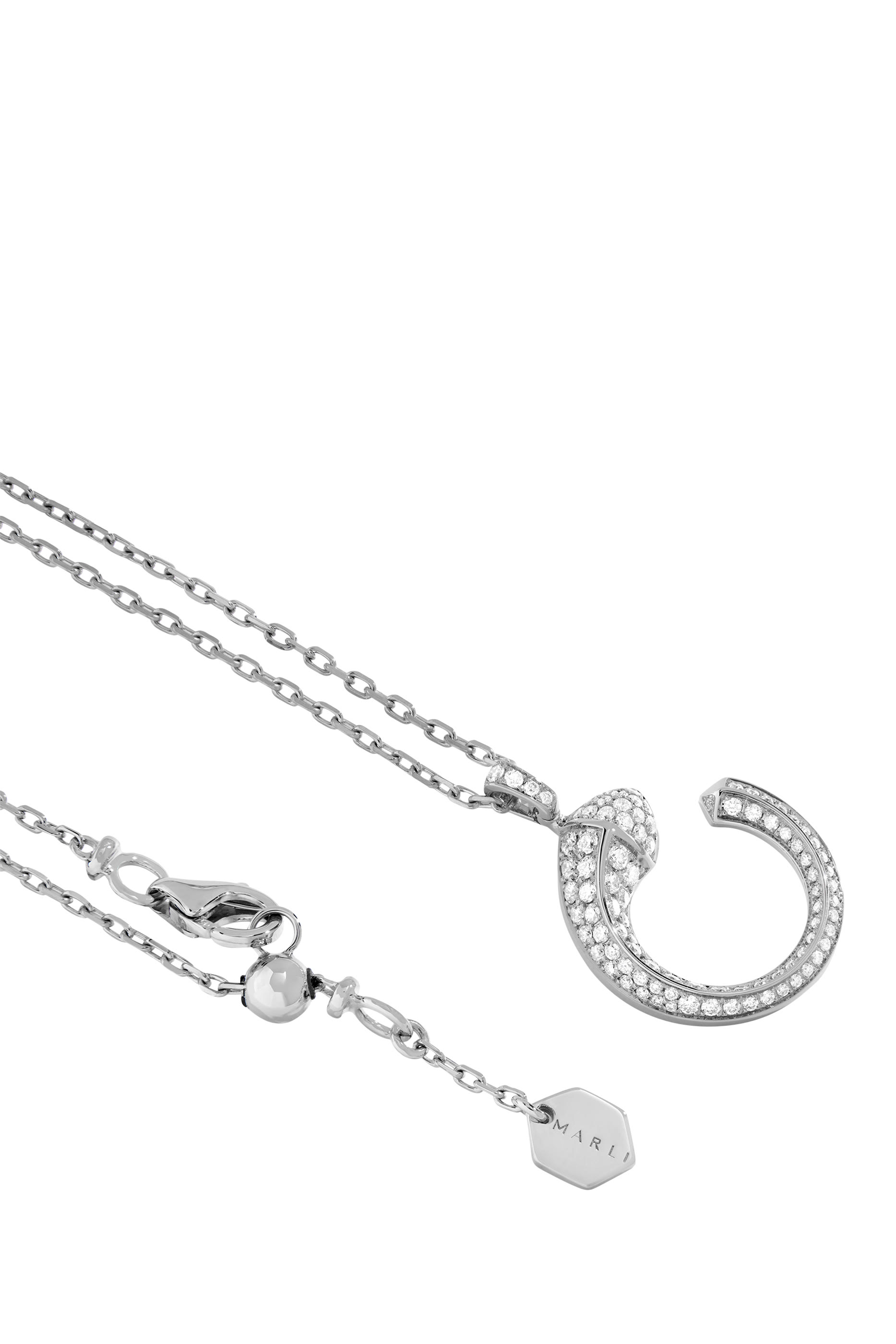 Cleo Venus Pendant, 18k White Gold with Full Diamonds
