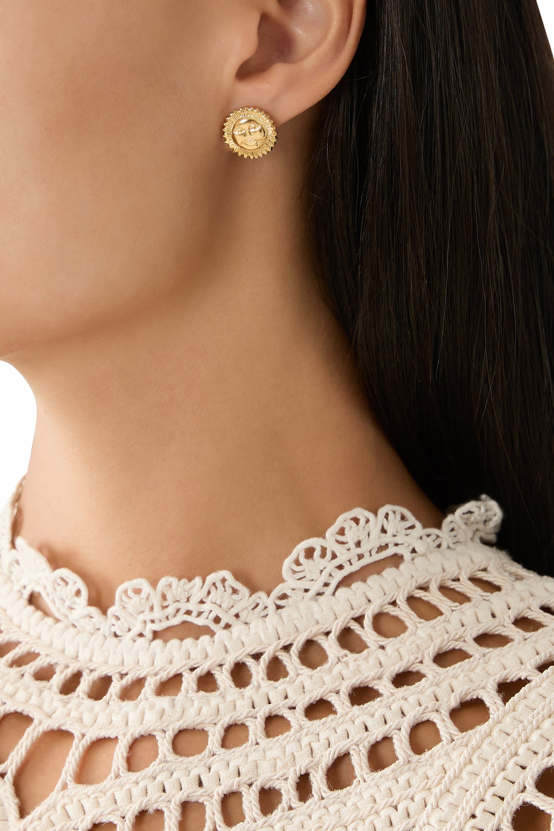 Apollo Stud Earrings, 18K Gold Plating