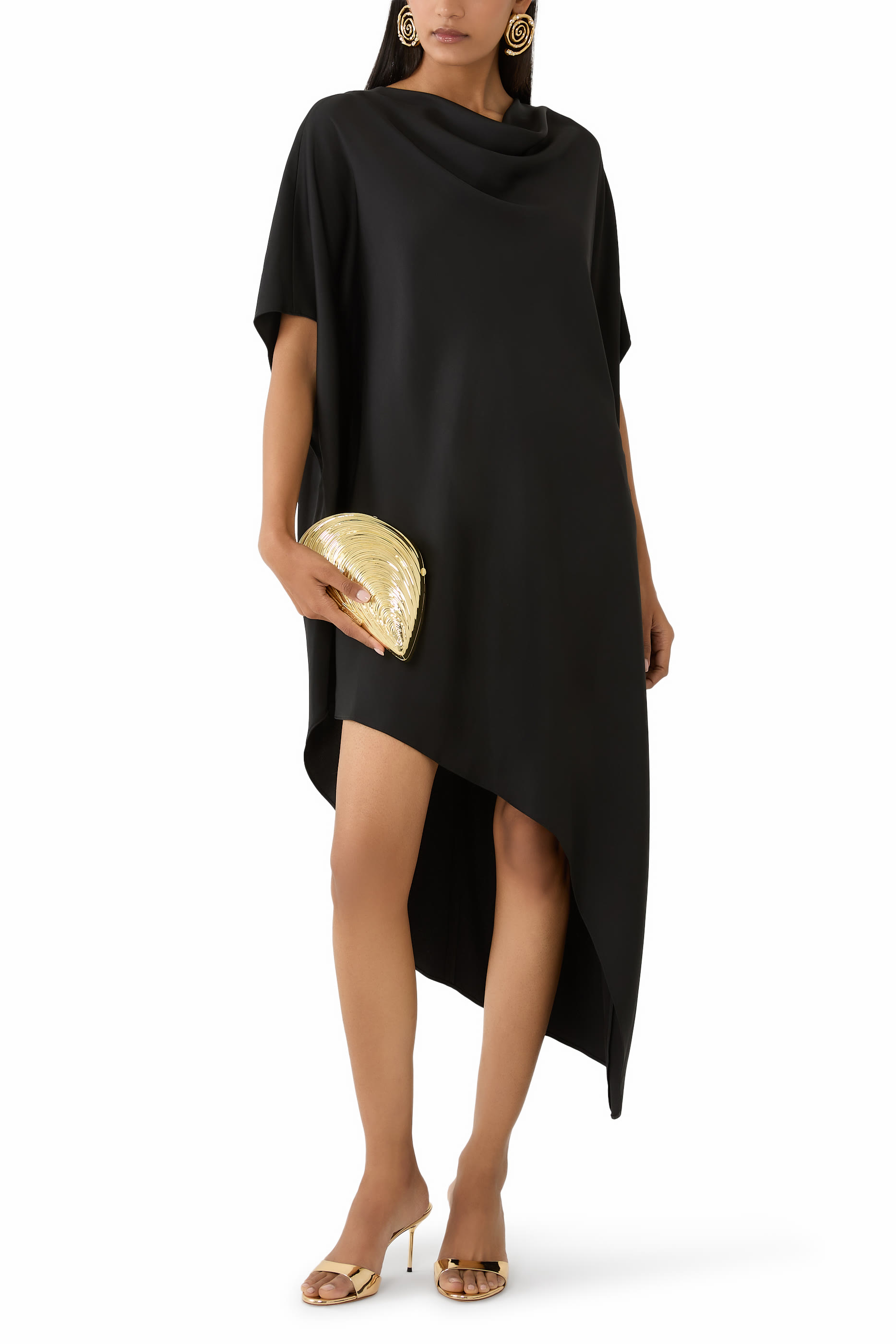 Sadia Satin Mini Cape Dress