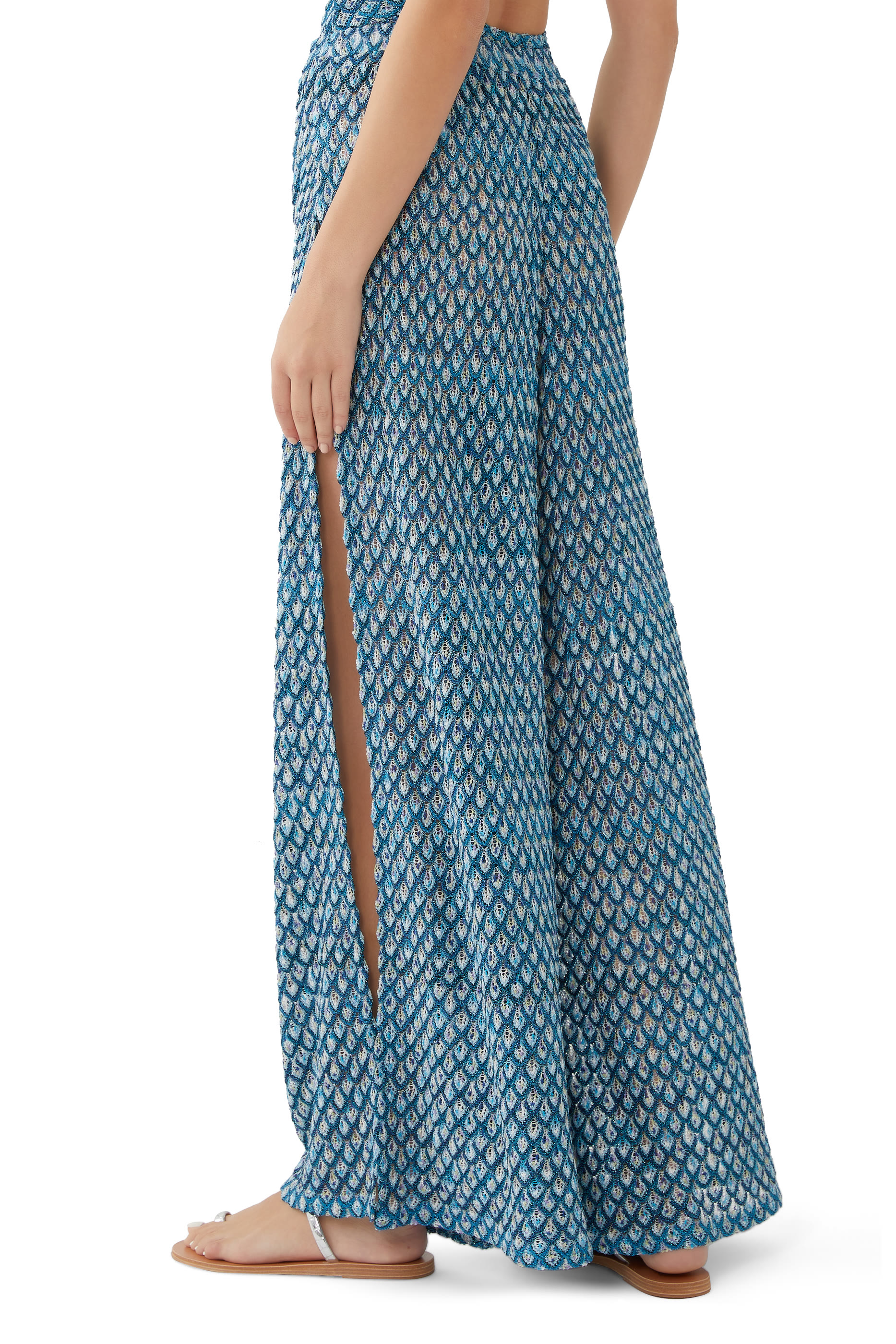 Exclusive Mare Lace Raschel Wide Leg Pants