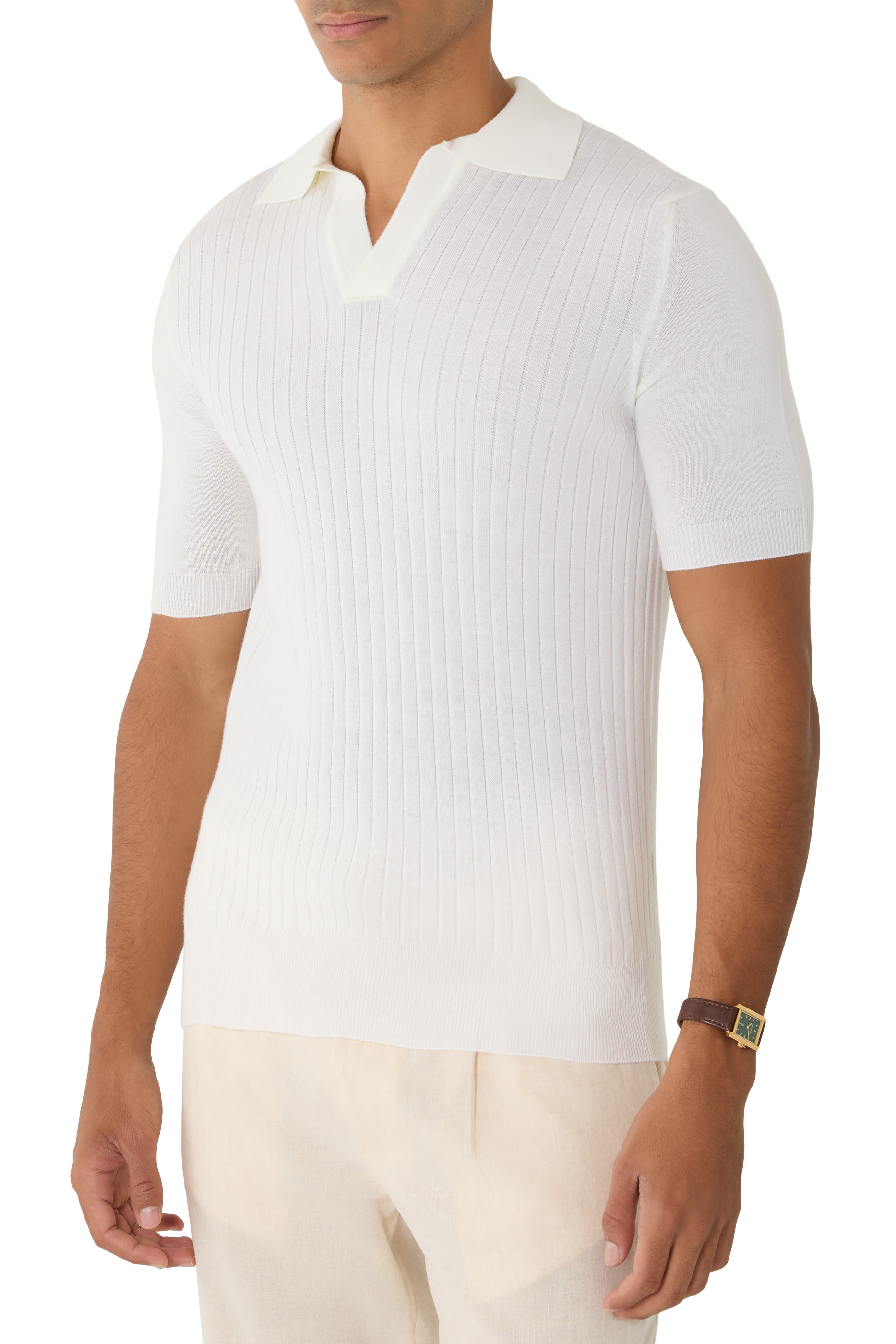 Short-Sleeve Ribbed Polo