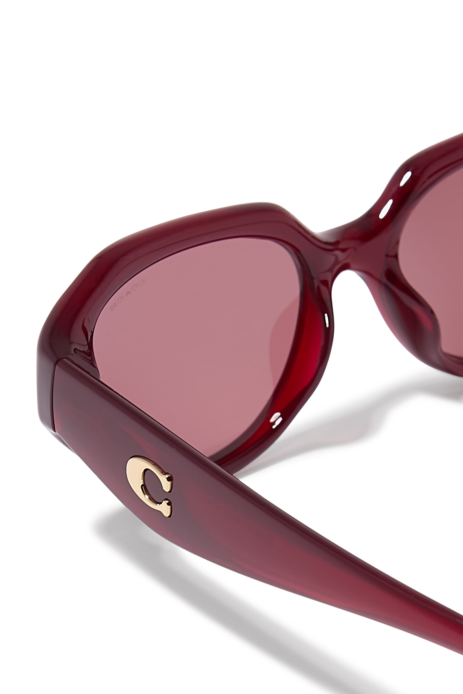 Irreg Frame Sculpted C Logo Temple Sunglasses