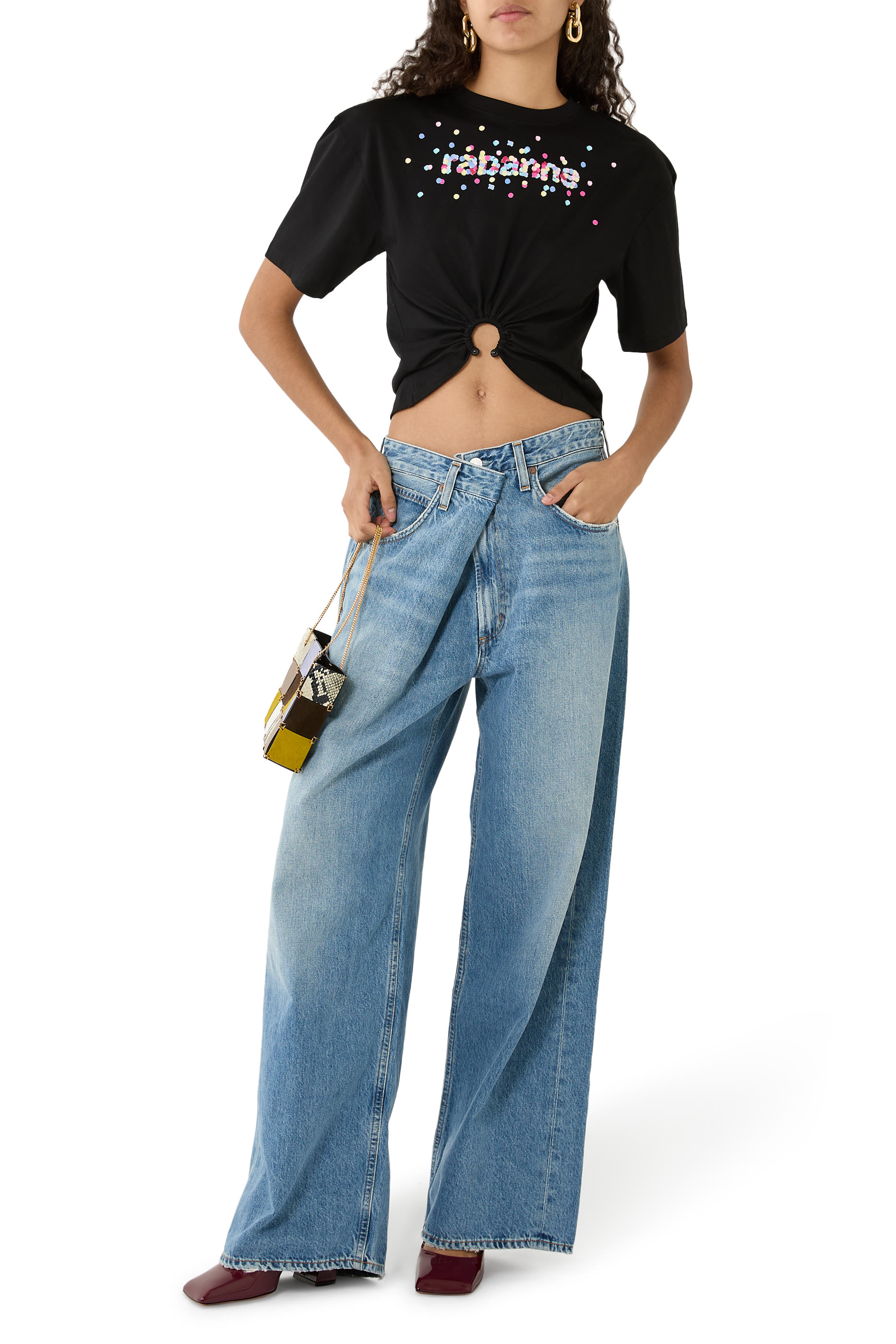 Appliqu&eacute;-Logo Crop T-shirt