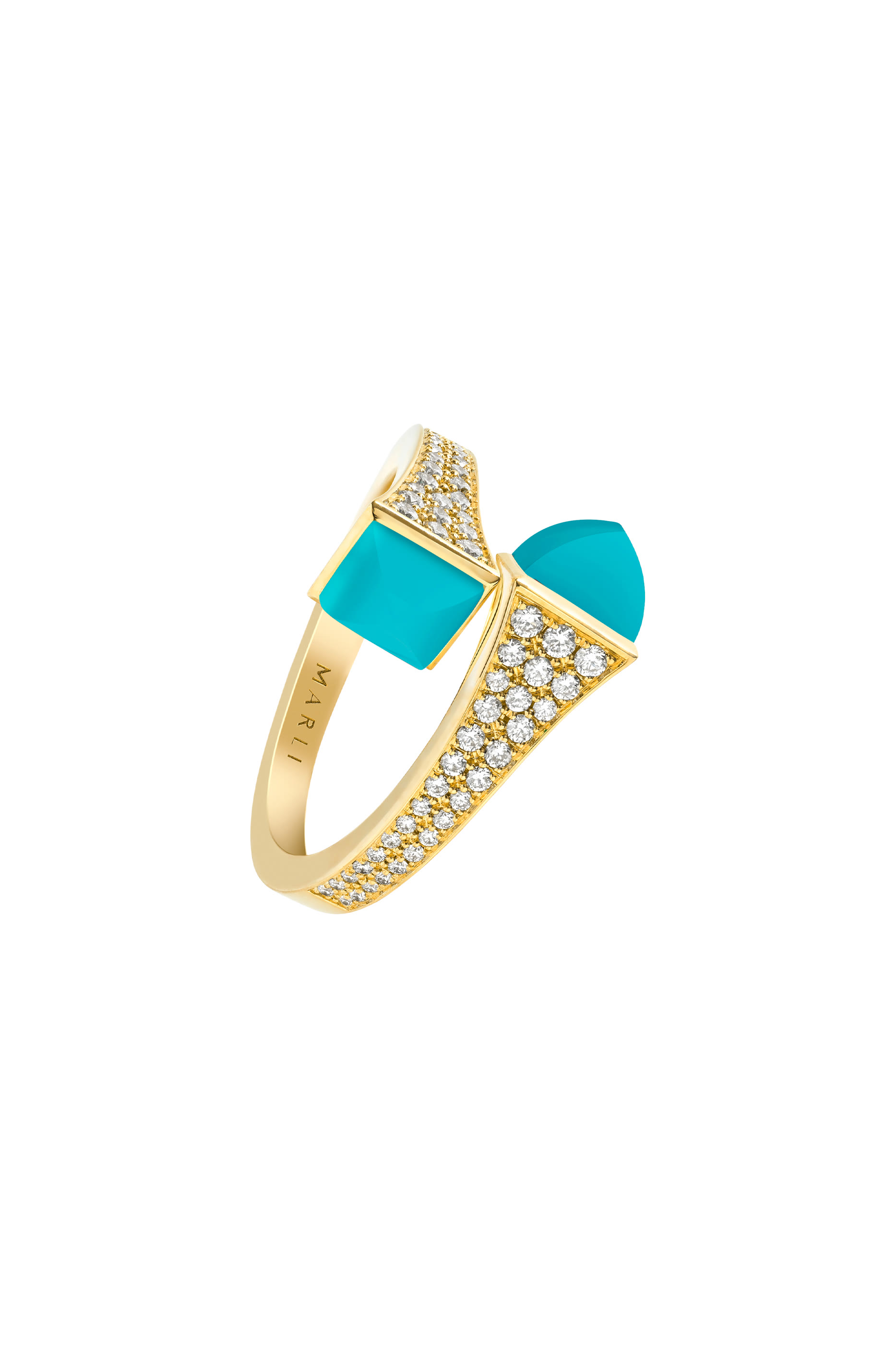 Cleo Midi Ring, 18k Yellow Gold with Turquoise & Diamonds