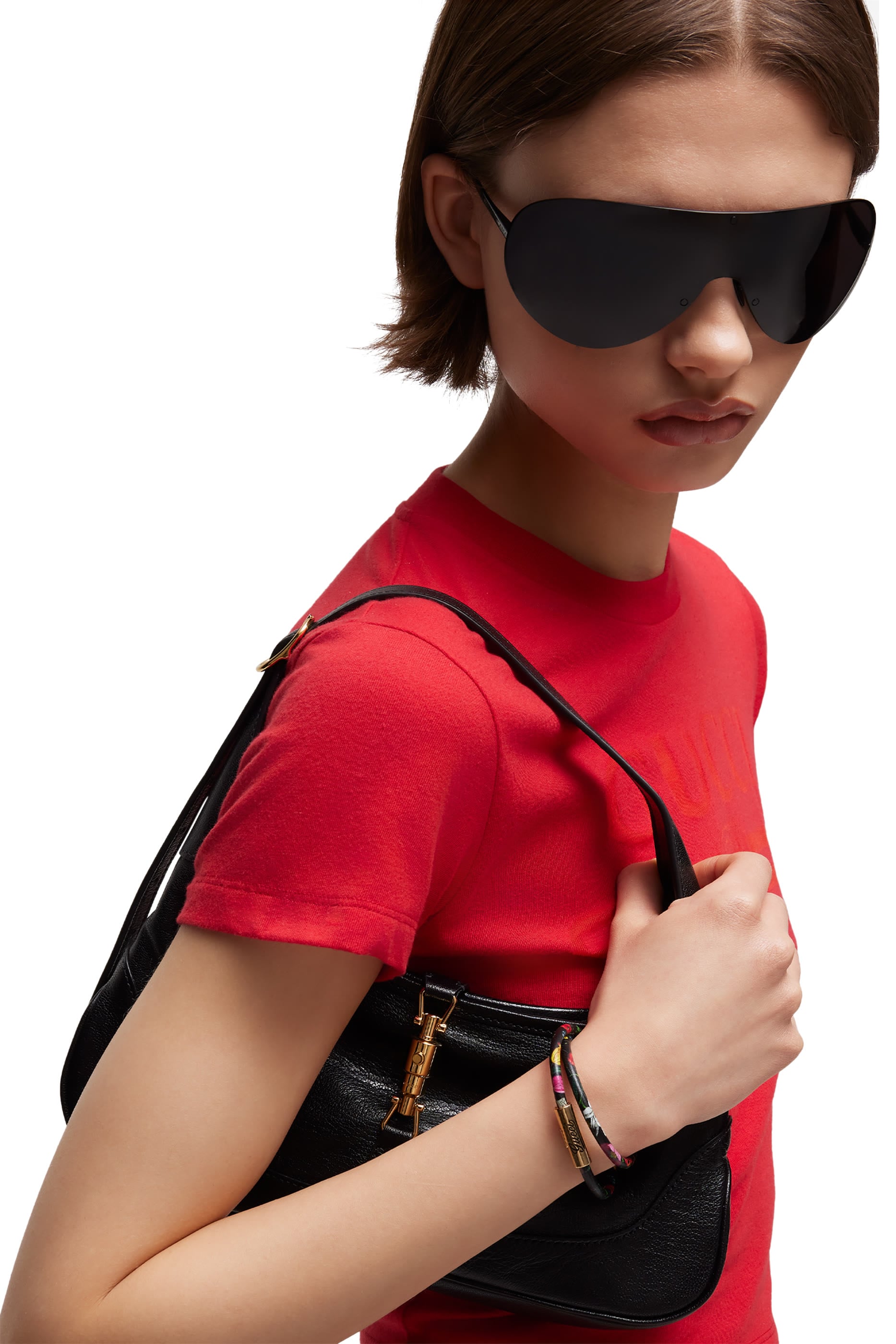  Leather Double Bracelet with Logo Script