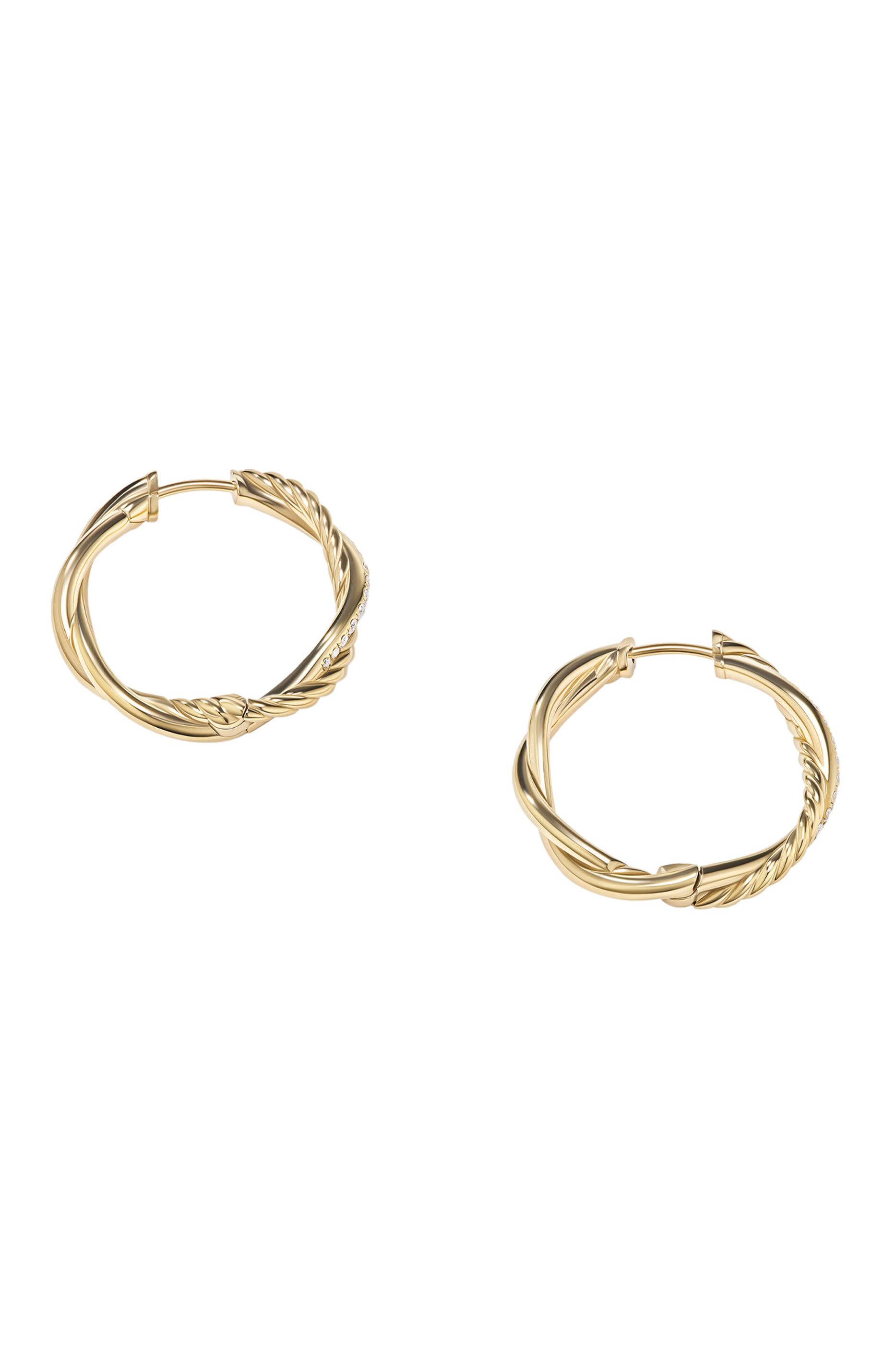 Petite Infinity Hoop Earrings, 18k Yellow Gold & Diamonds
