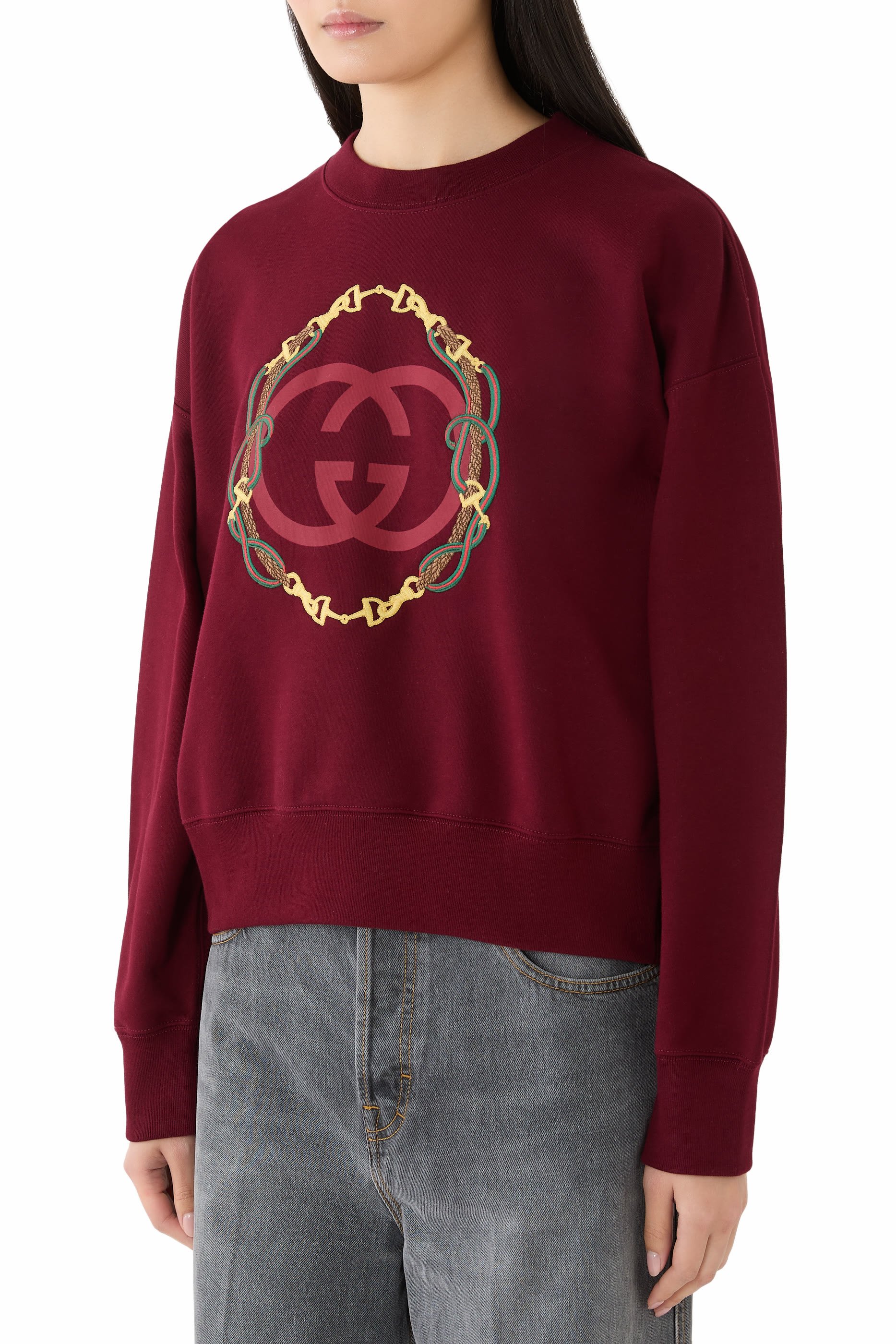  Cotton Jersey Sweatshirt with Print 