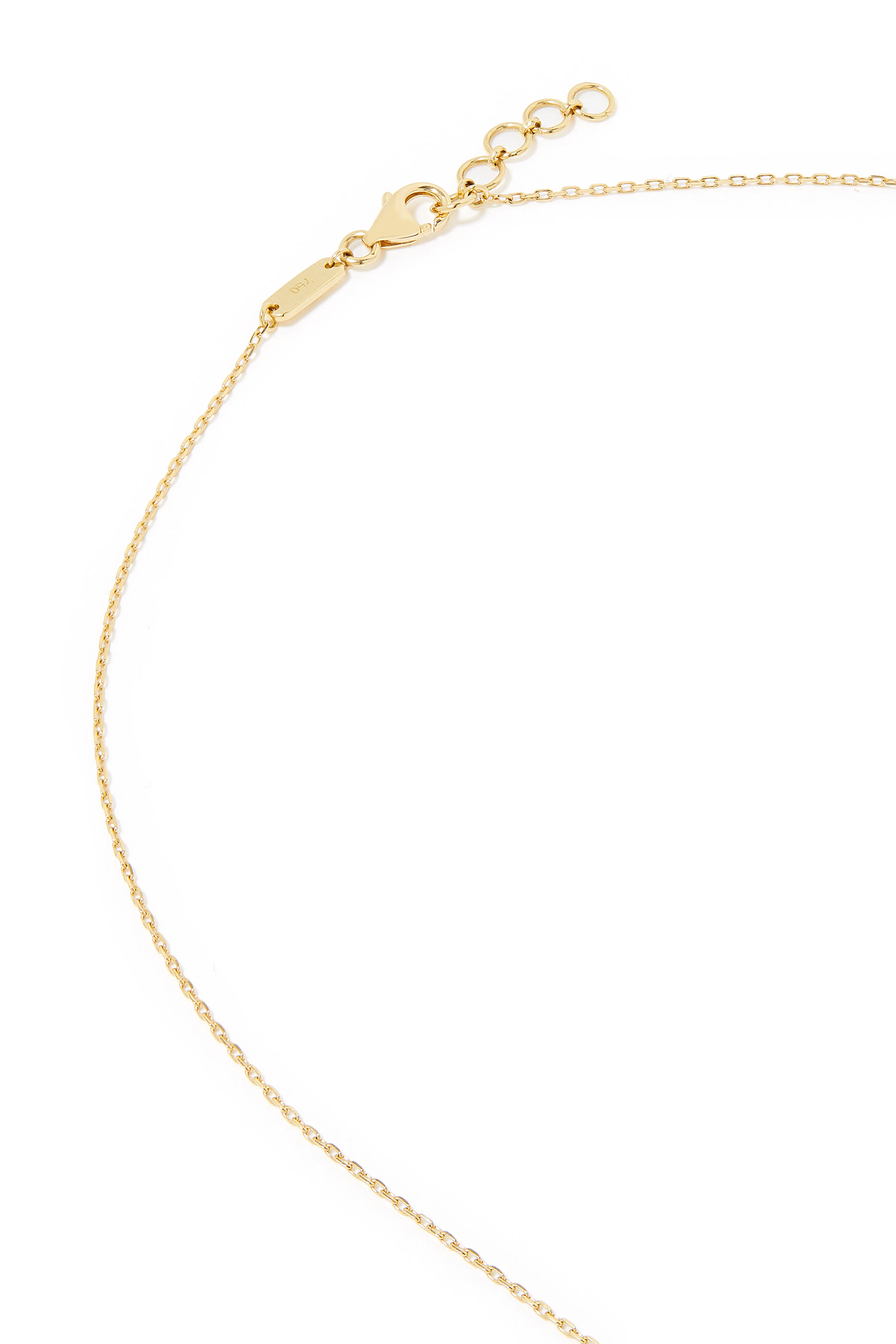Evil Eye Word Necklace, 18k Yellow Gold