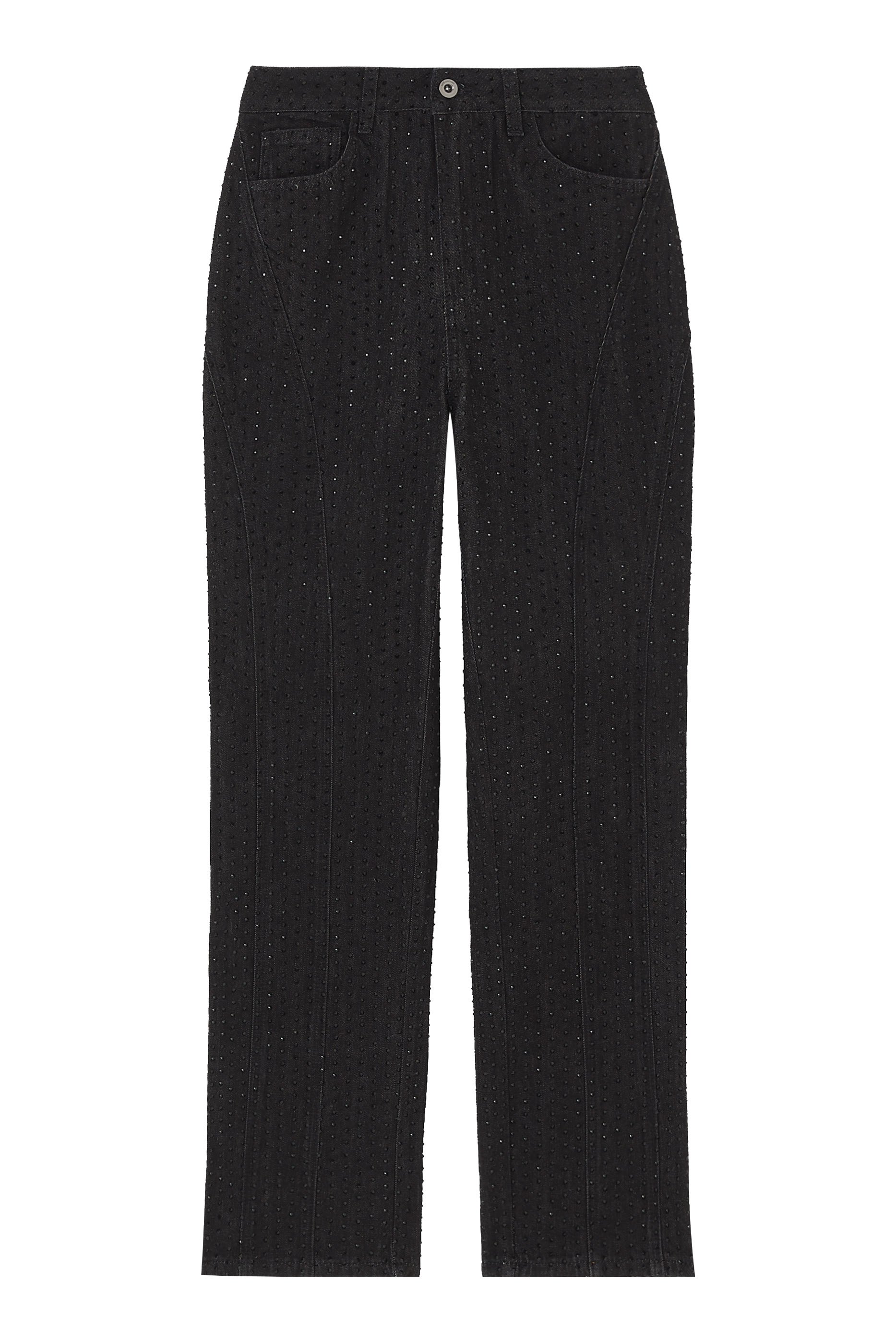 Black Rhinestone Denim Jeans
