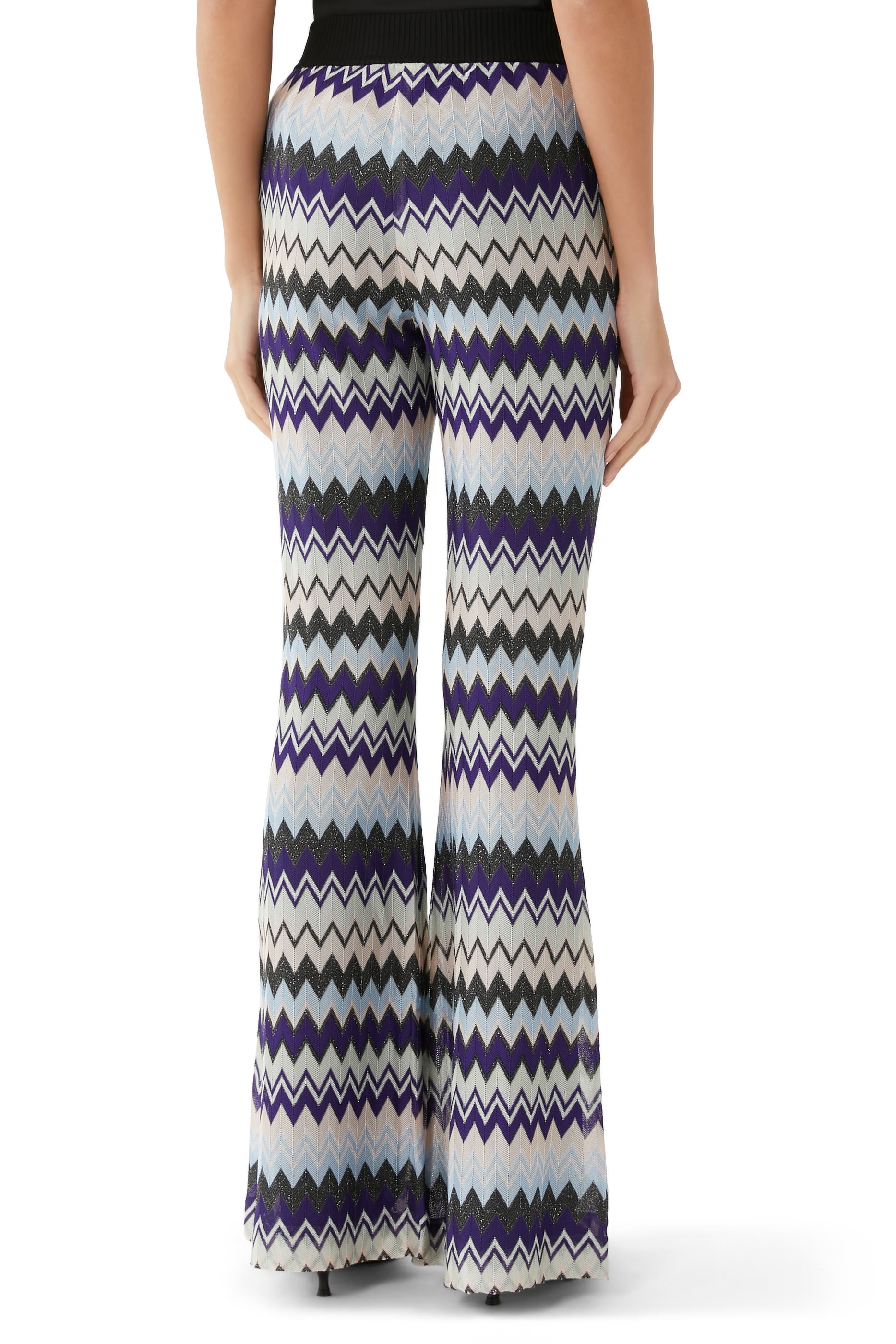 Zigzag Raschel Flare Pants