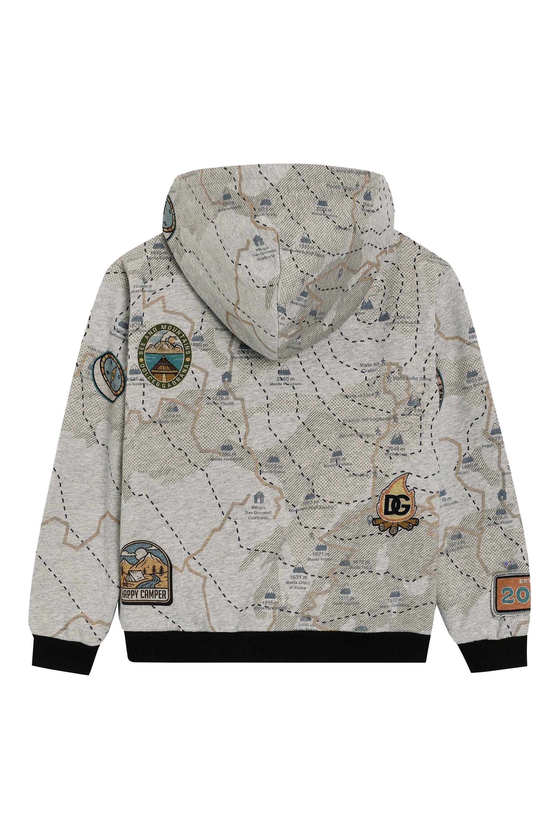 Kids Map-Print Melange Hoodie