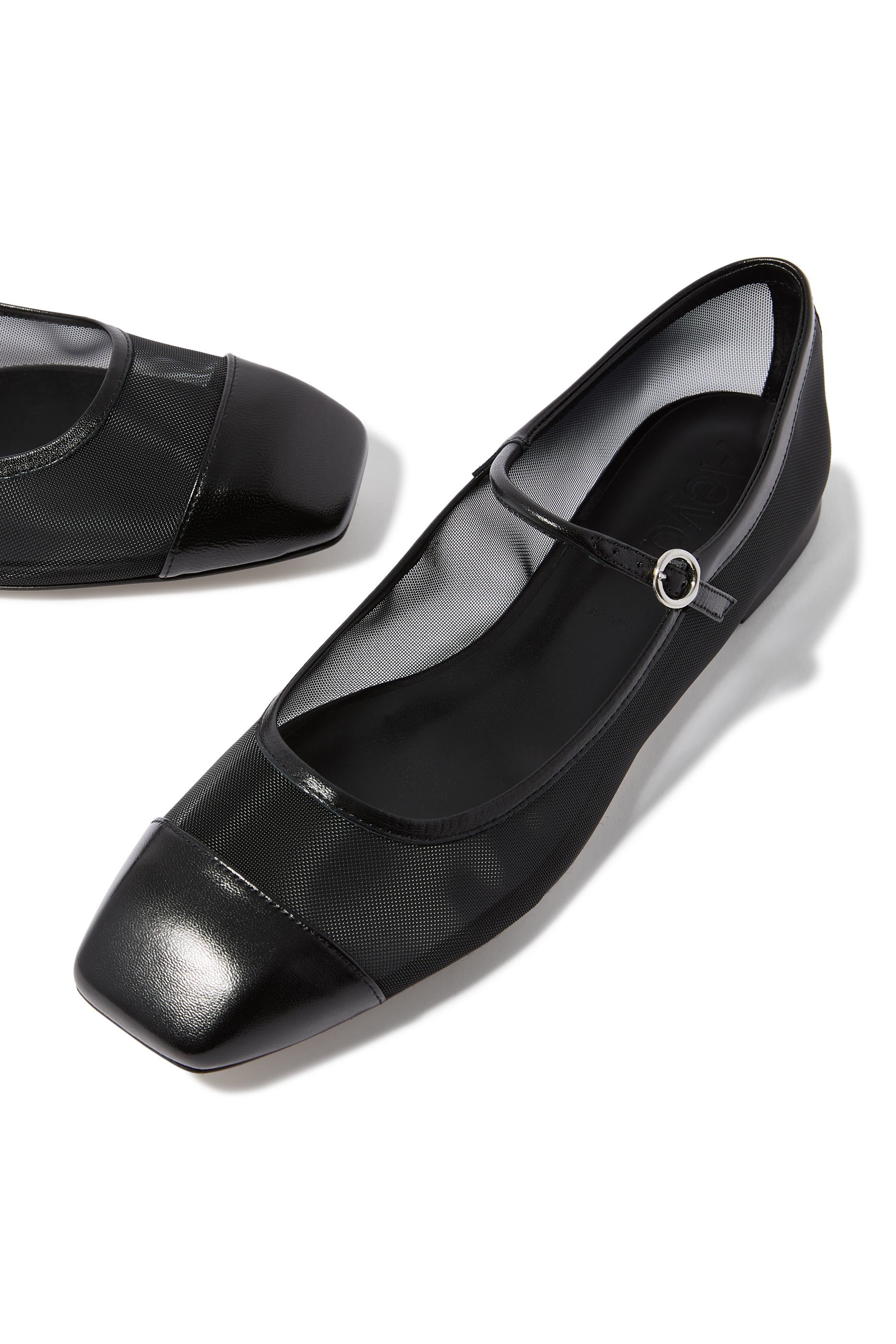 Uma Mesh Toe-Cap Mary-Jane Flats