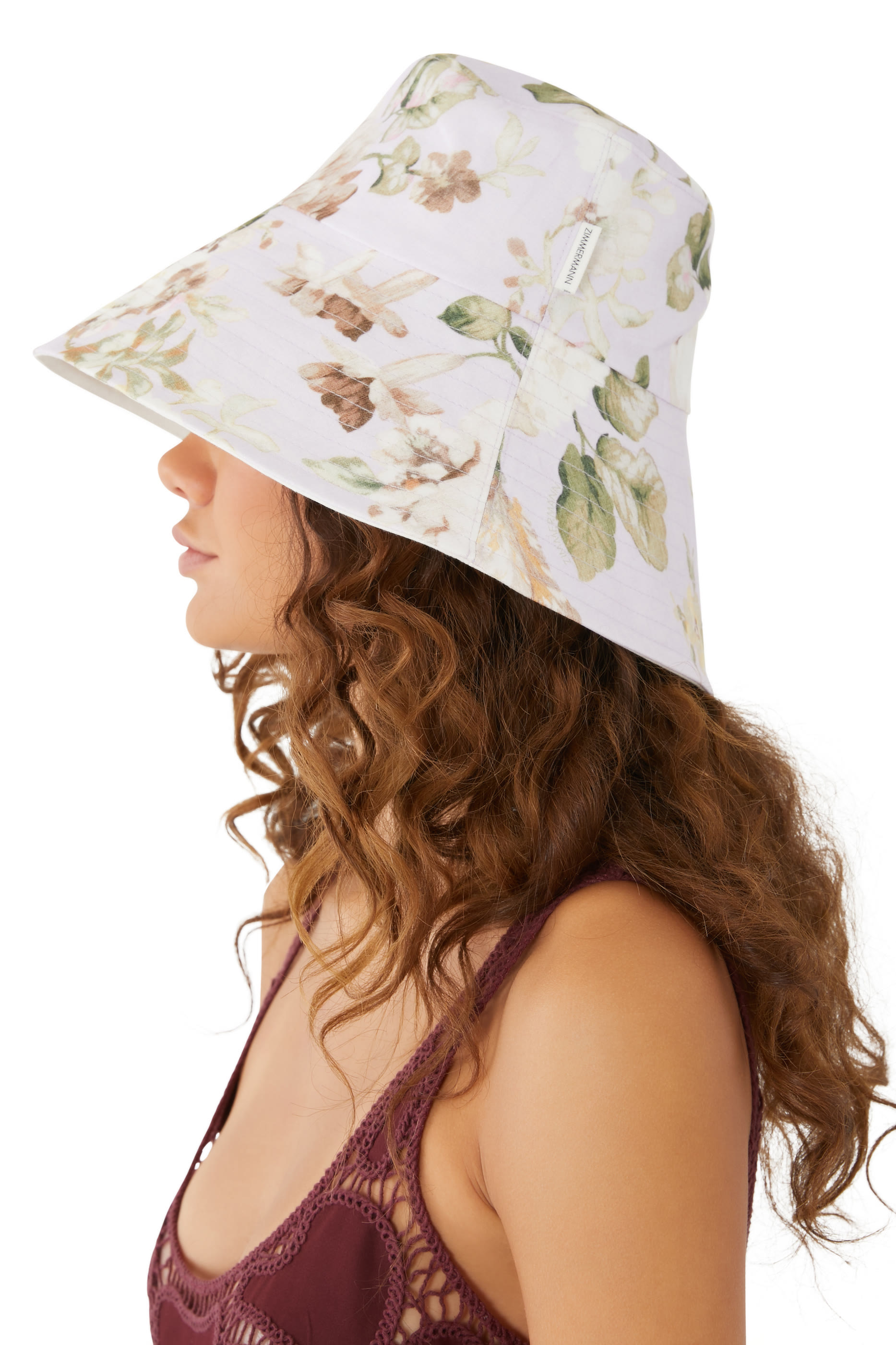 Printed Long Brim Bucket Hat