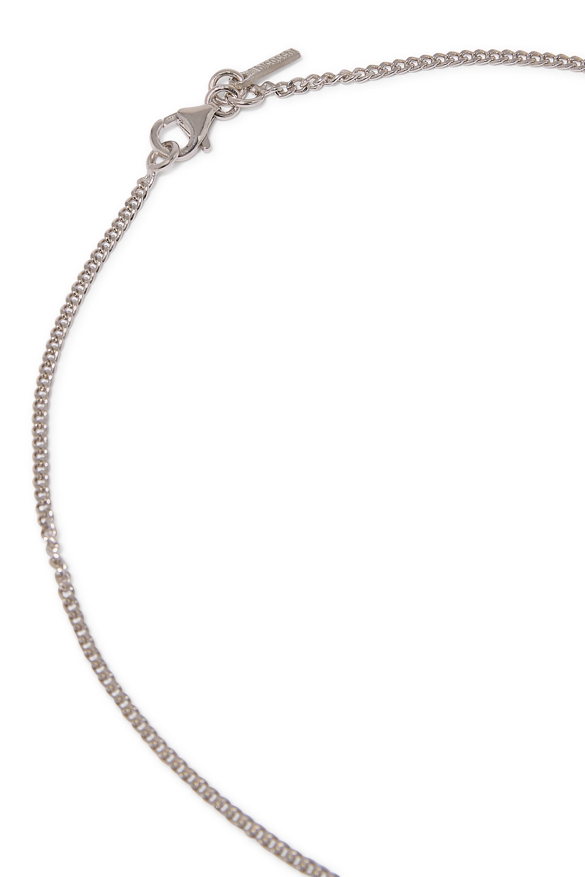 Rose and Skull Pendant Necklace, Sterling Silver