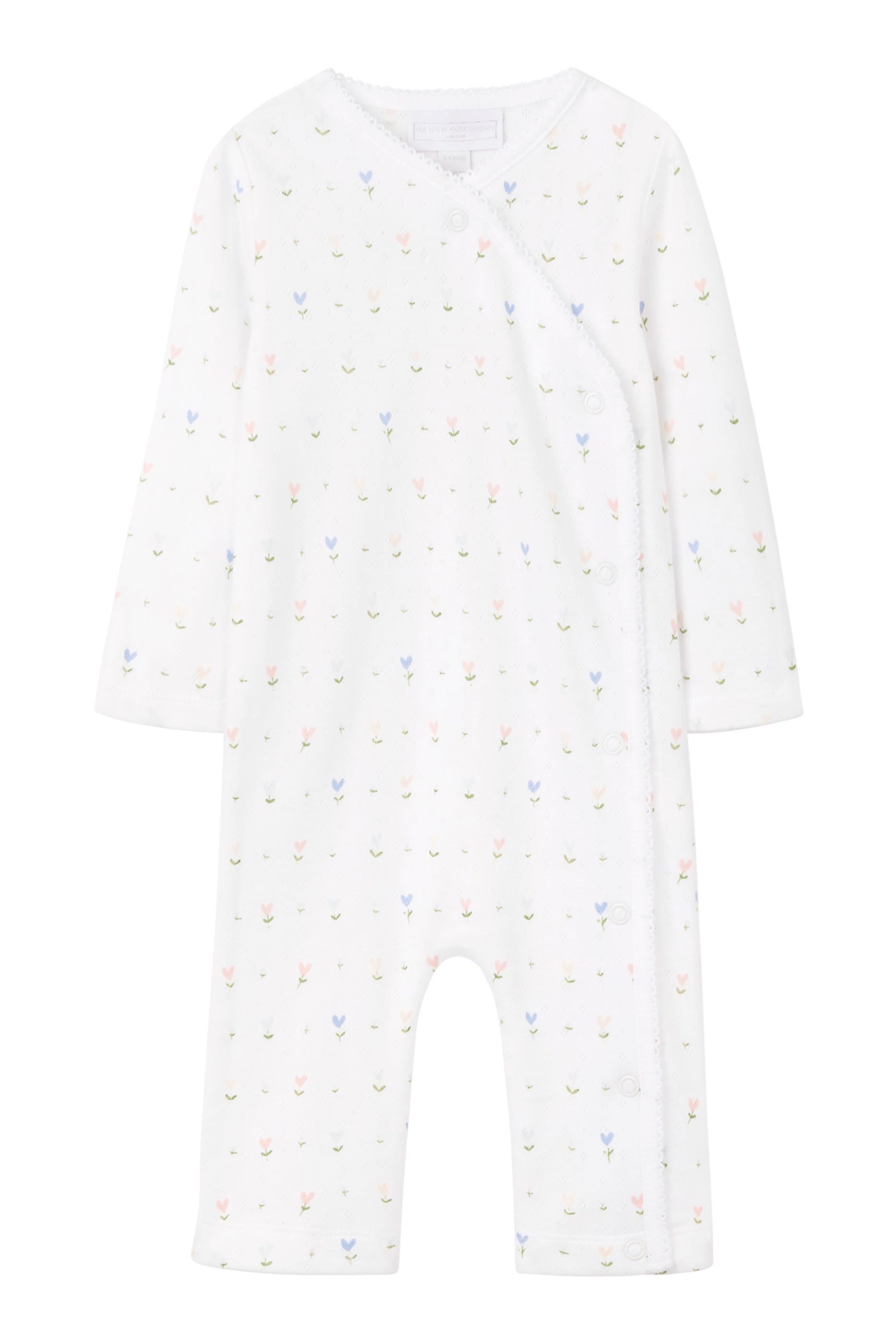 Kids Organic Cotton Pointelle Love Bud Wrap Sleepsuit
