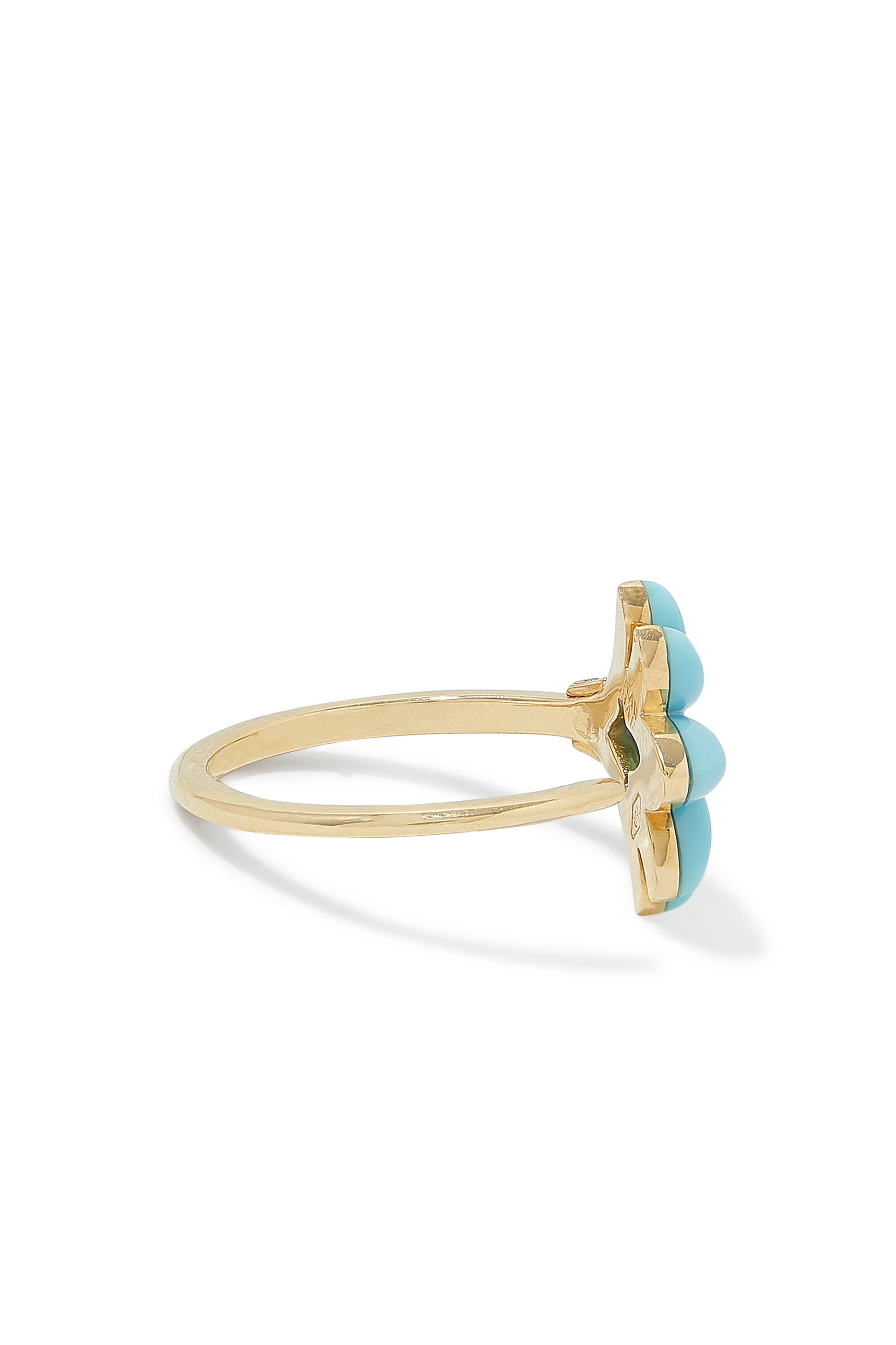 Psychedeliah Vine Ring,  18K Yellow Gold with Diamonds & Turquoise