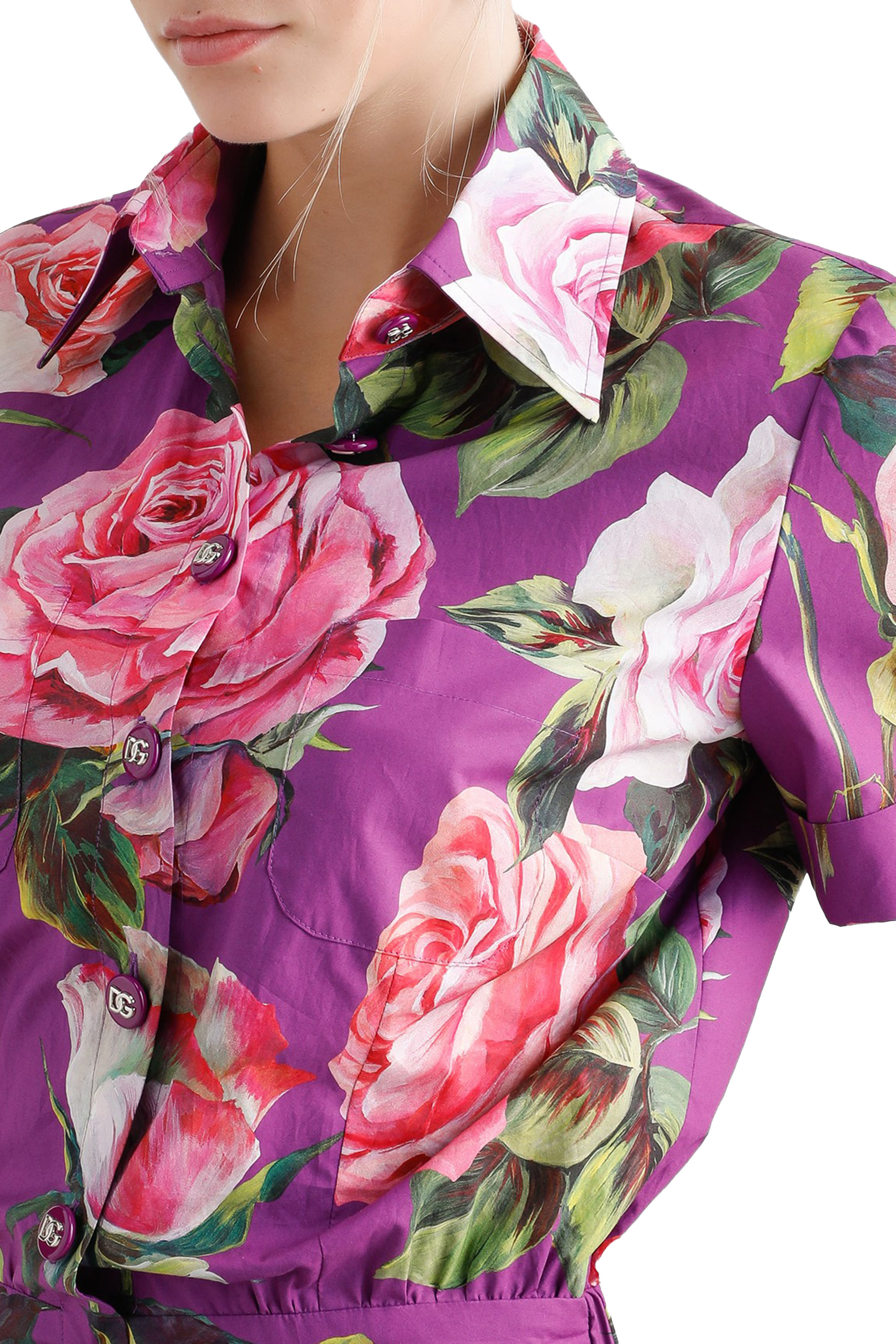 Rose Print Cotton Playsuit