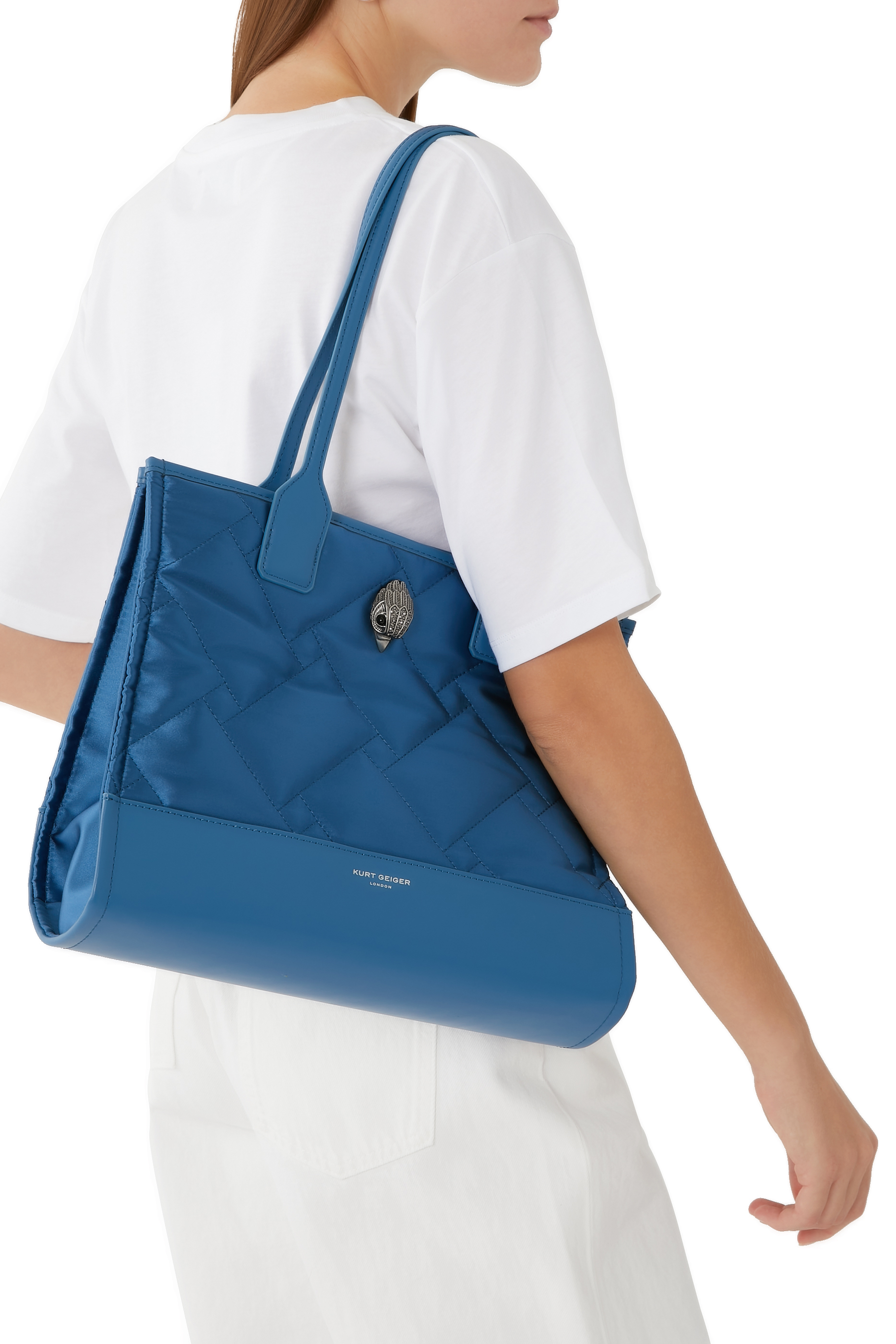 Recycled Nylon Small Square Shopper Tote Bag