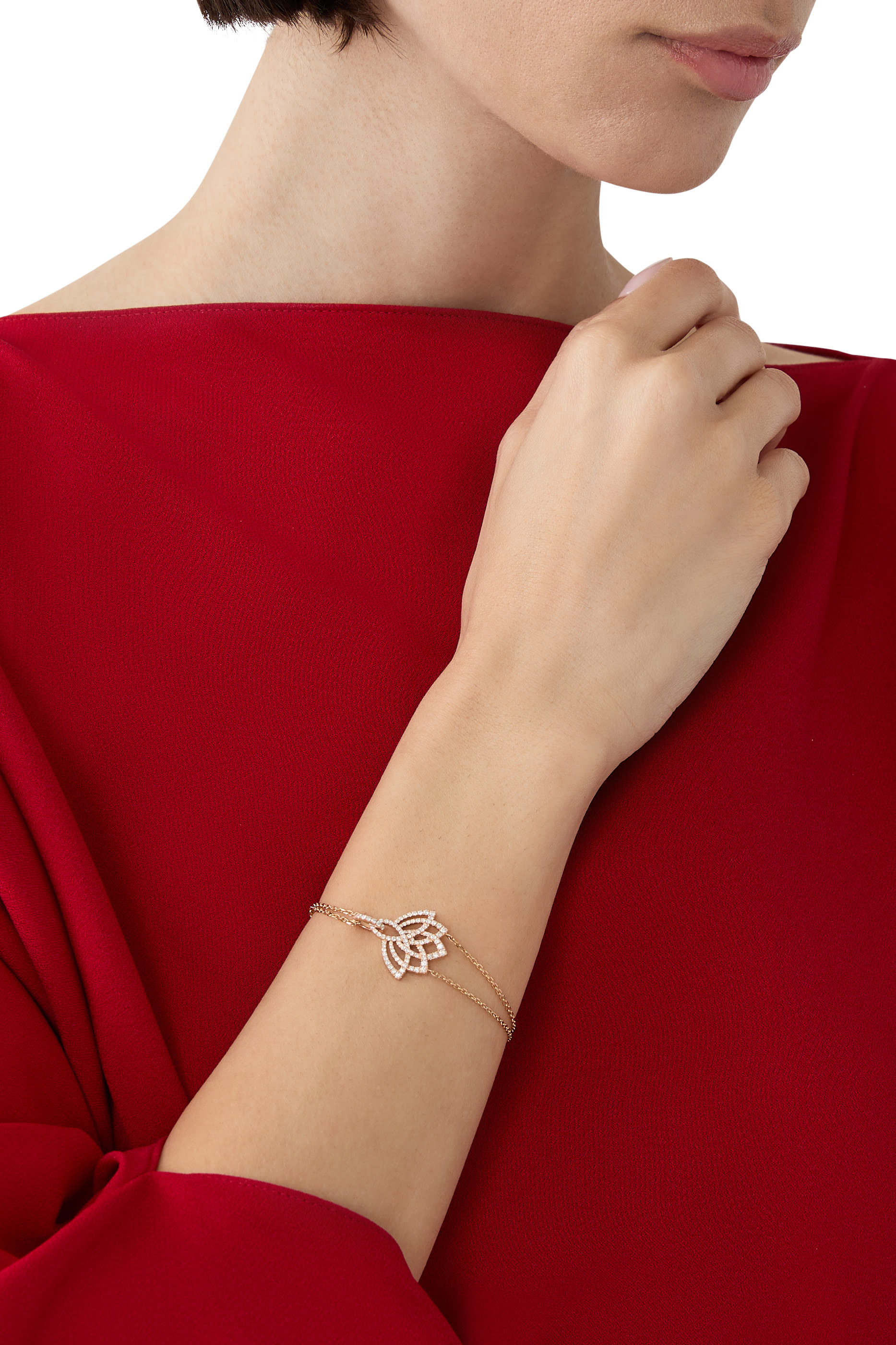 Lotus Blossom Bracelet, 18K Rose Gold & Diamonds