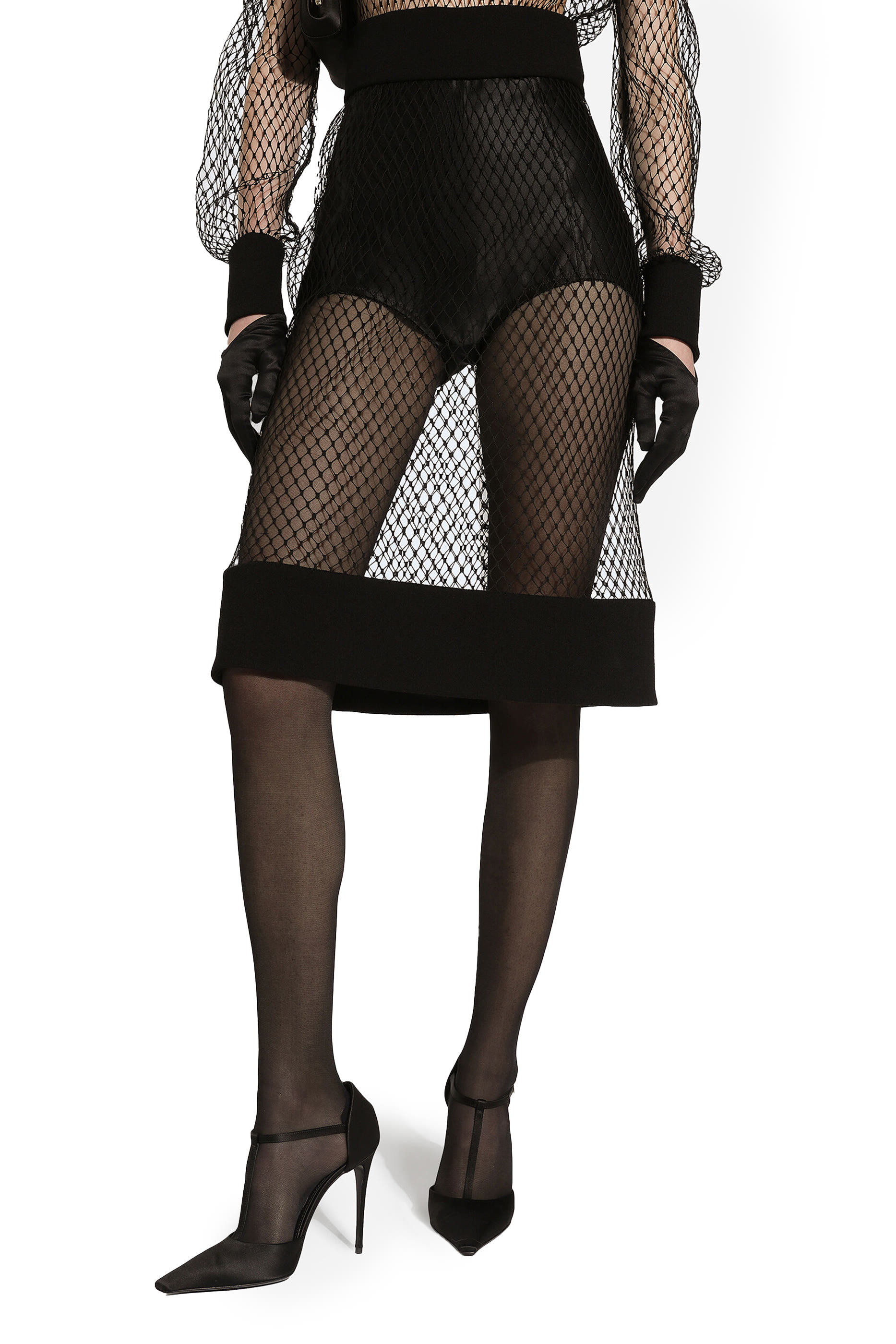 Silk Satin and Stretch Marquisette High-Waisted Panties