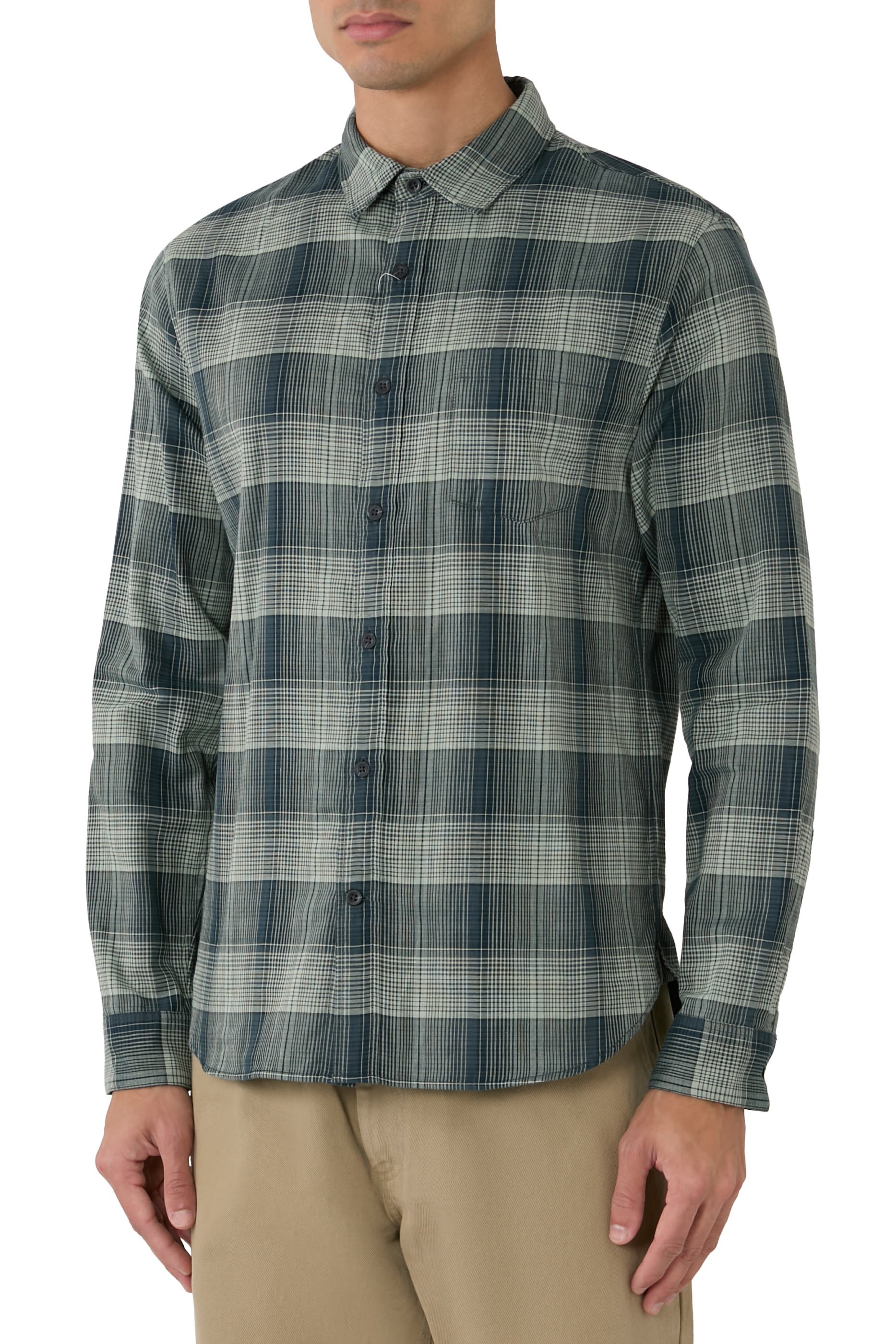 Big Sky Plaid Cotton Button-Front Shirt 