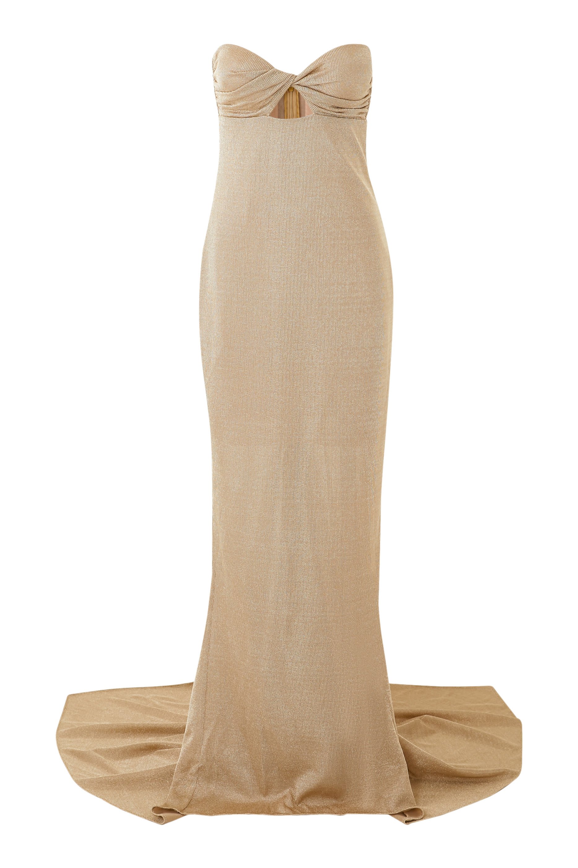 Strapless Lurex Knit Gown