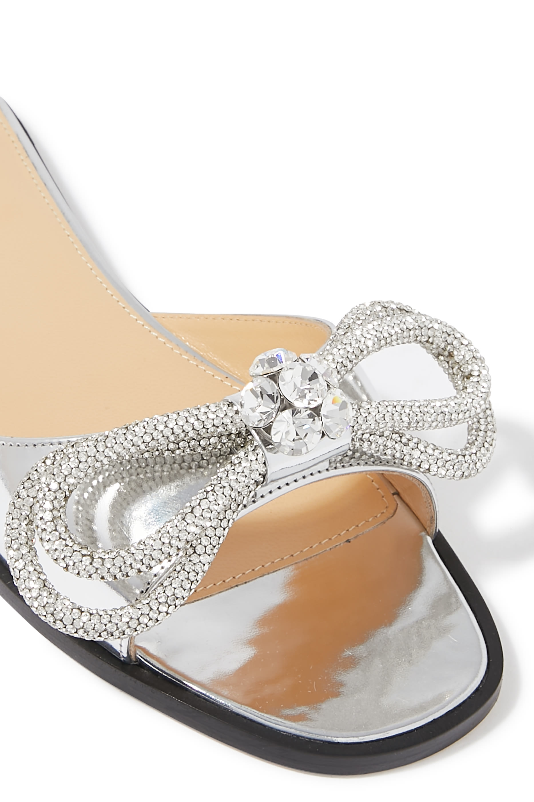 Double Bow Crystal Embellished Slides