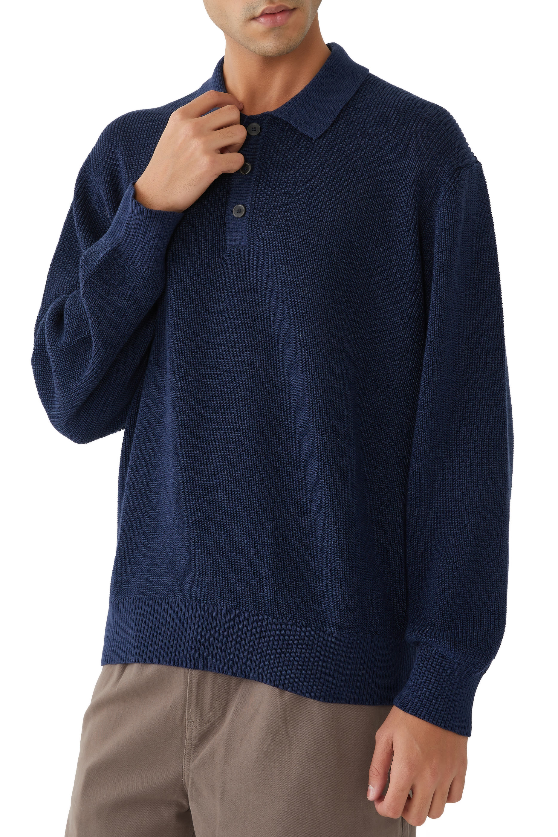 Long Sleeves Slouchy Polo