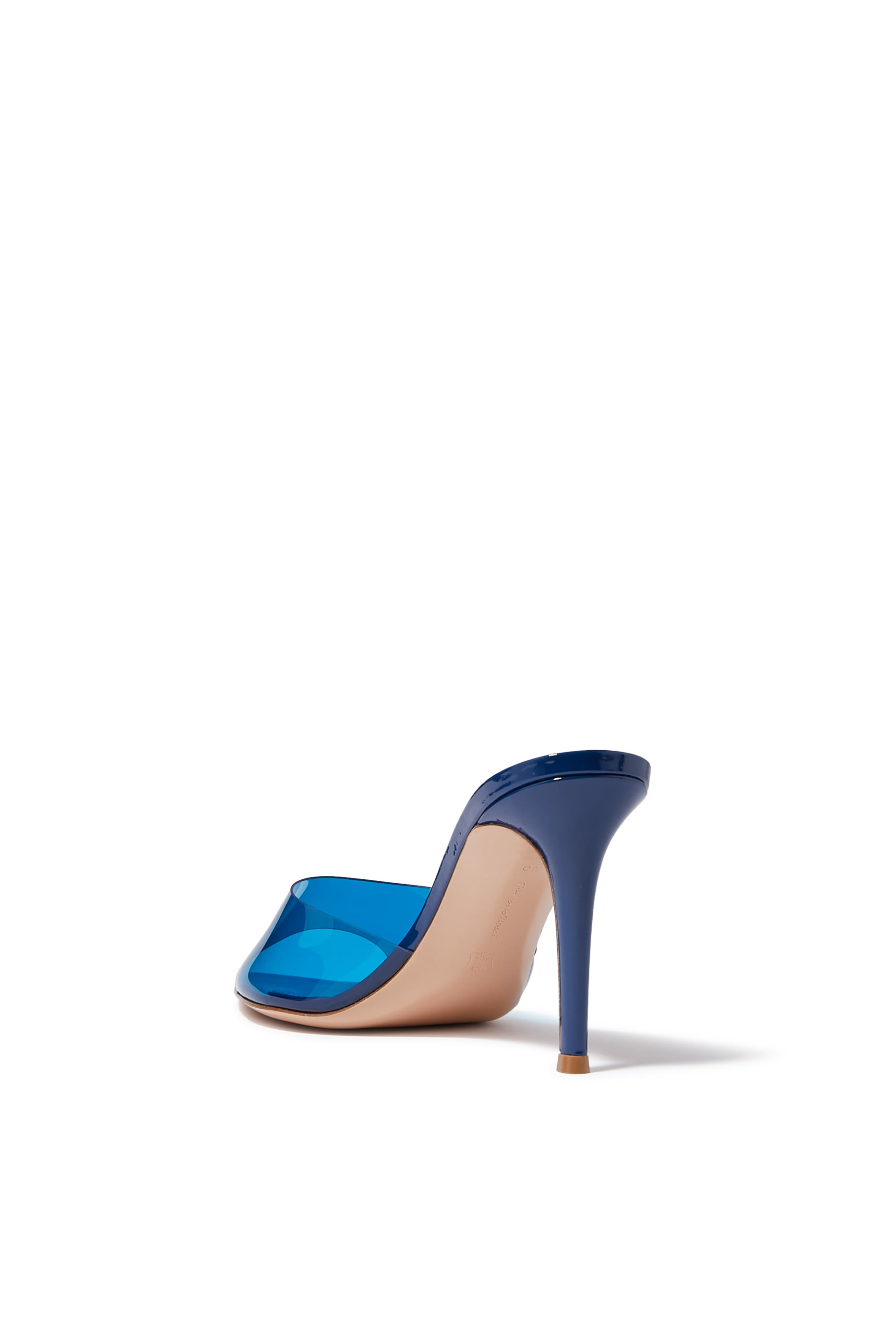 Elle 85 Plexi & Patent Leather Mules