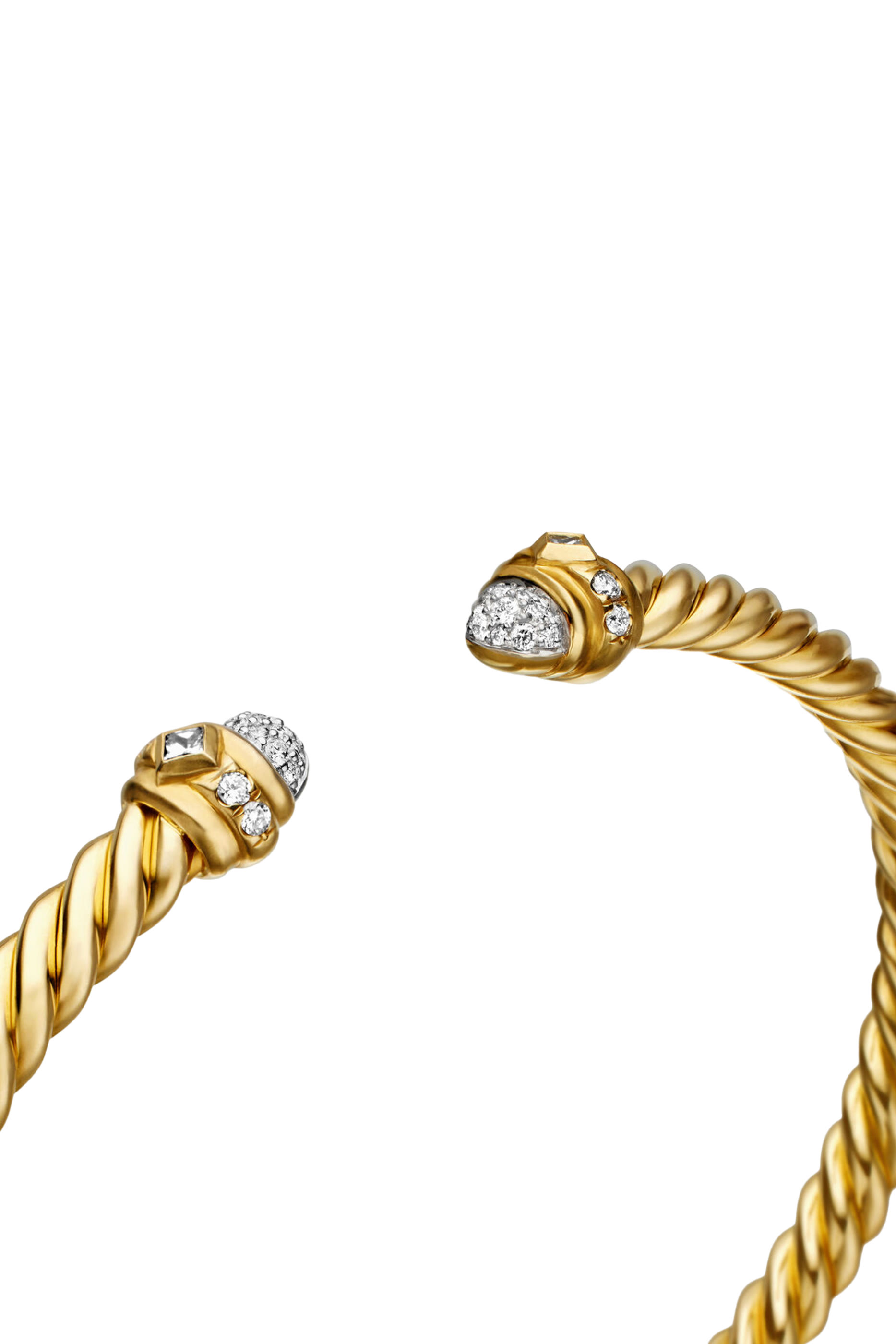 Renaissance Oval Cablespira Bracelet , 18k Yellow Gold & Diamonds