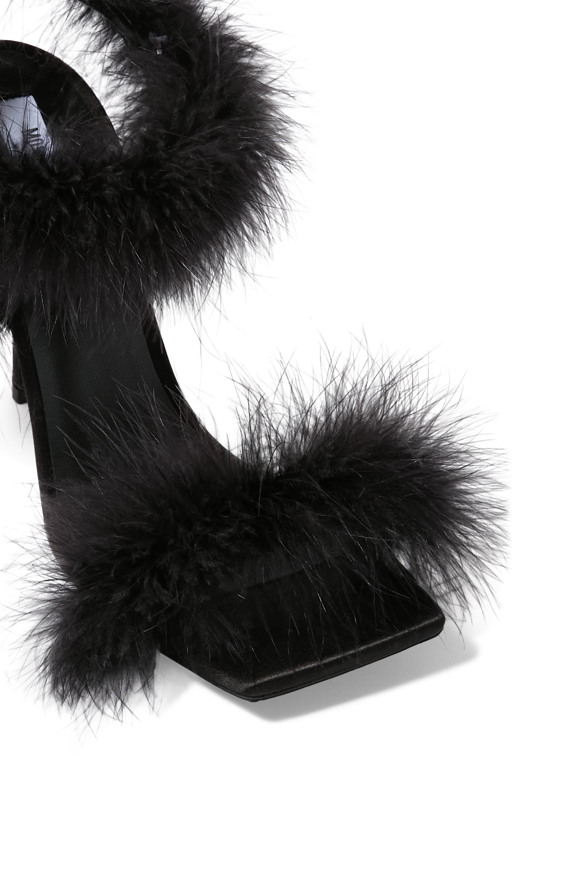 Satin 100 Sandals with Feathers